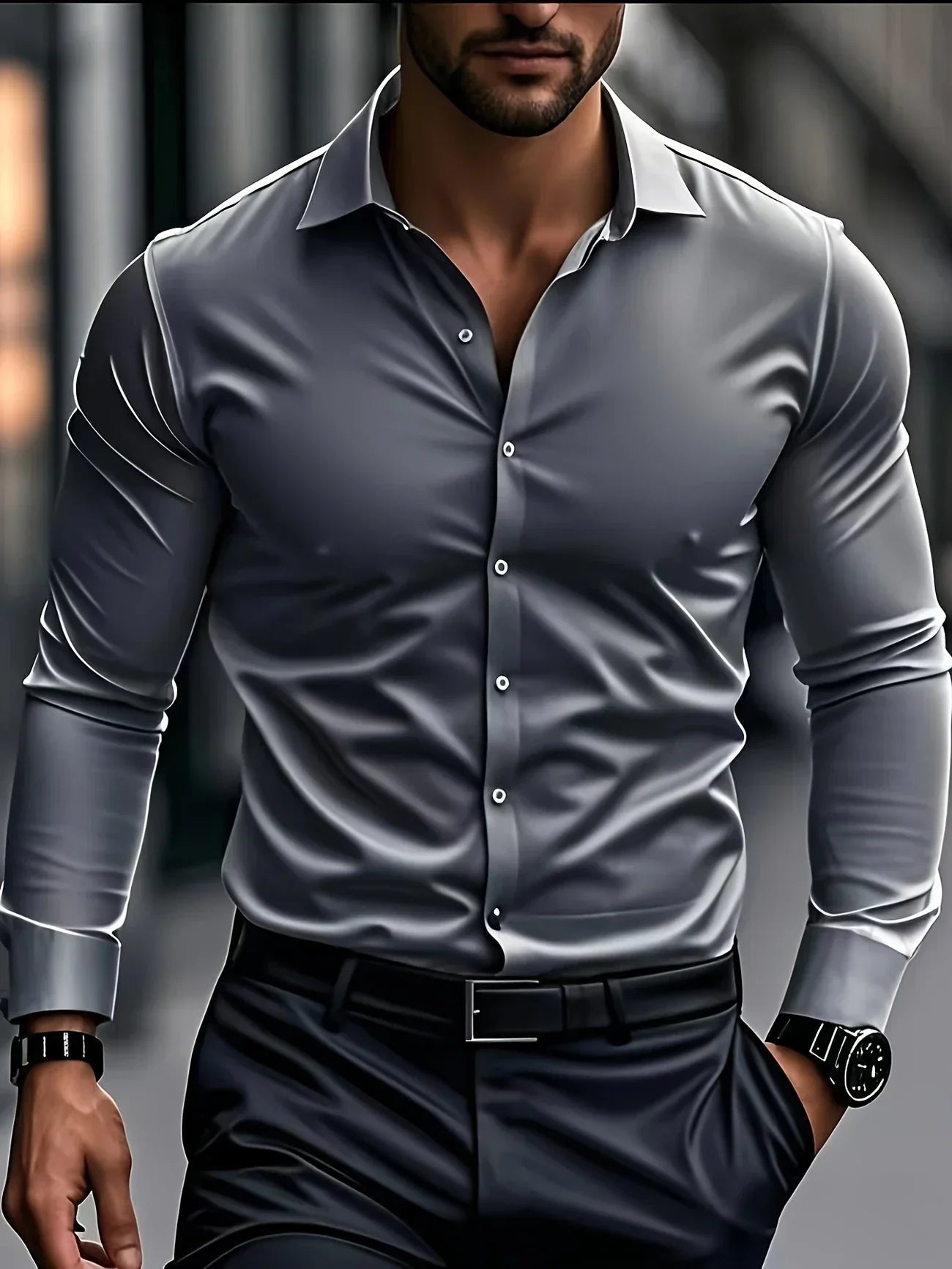Maison-Blanche-Paris™ | Chemise élégante à manches longues avec boutons