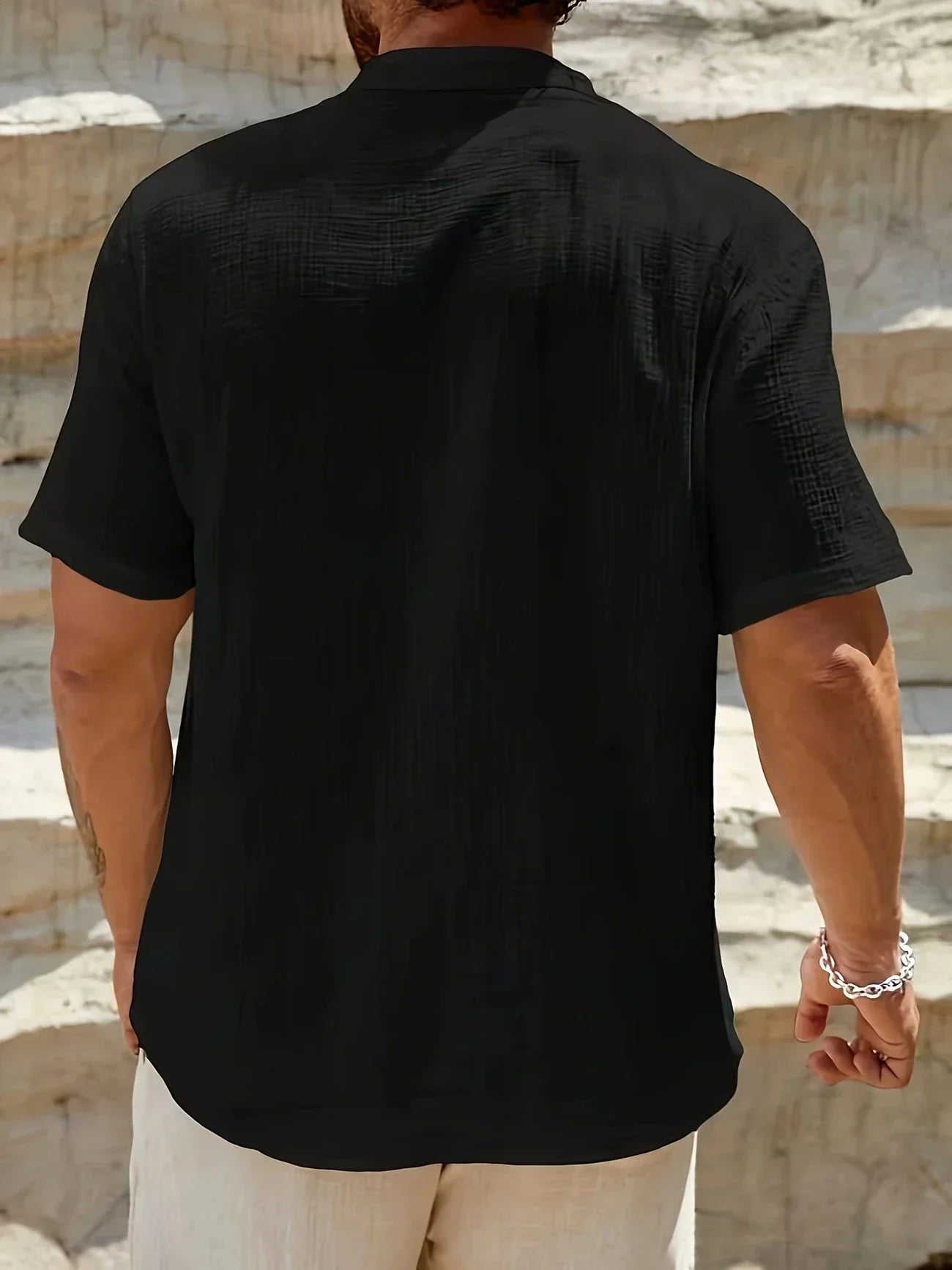 Maison-Blanche-Paris™ | Chemise d’été élégante à col montant