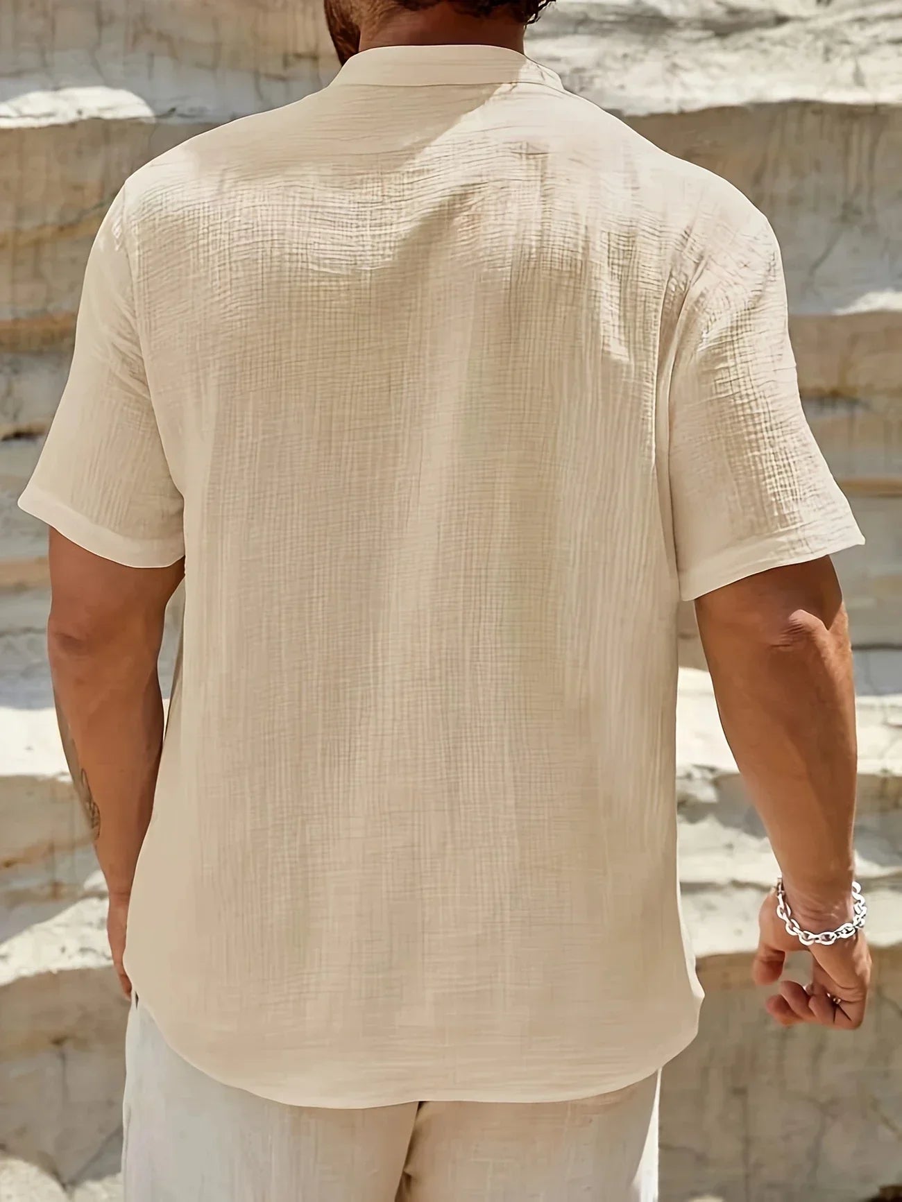 Maison-Blanche-Paris™ | Chemise d’été élégante à col montant
