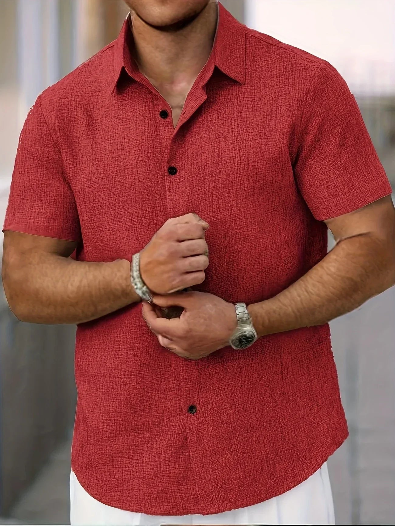 Maison-Blanche-Paris™ | Chemise légère à manches courtes en mélange de lin