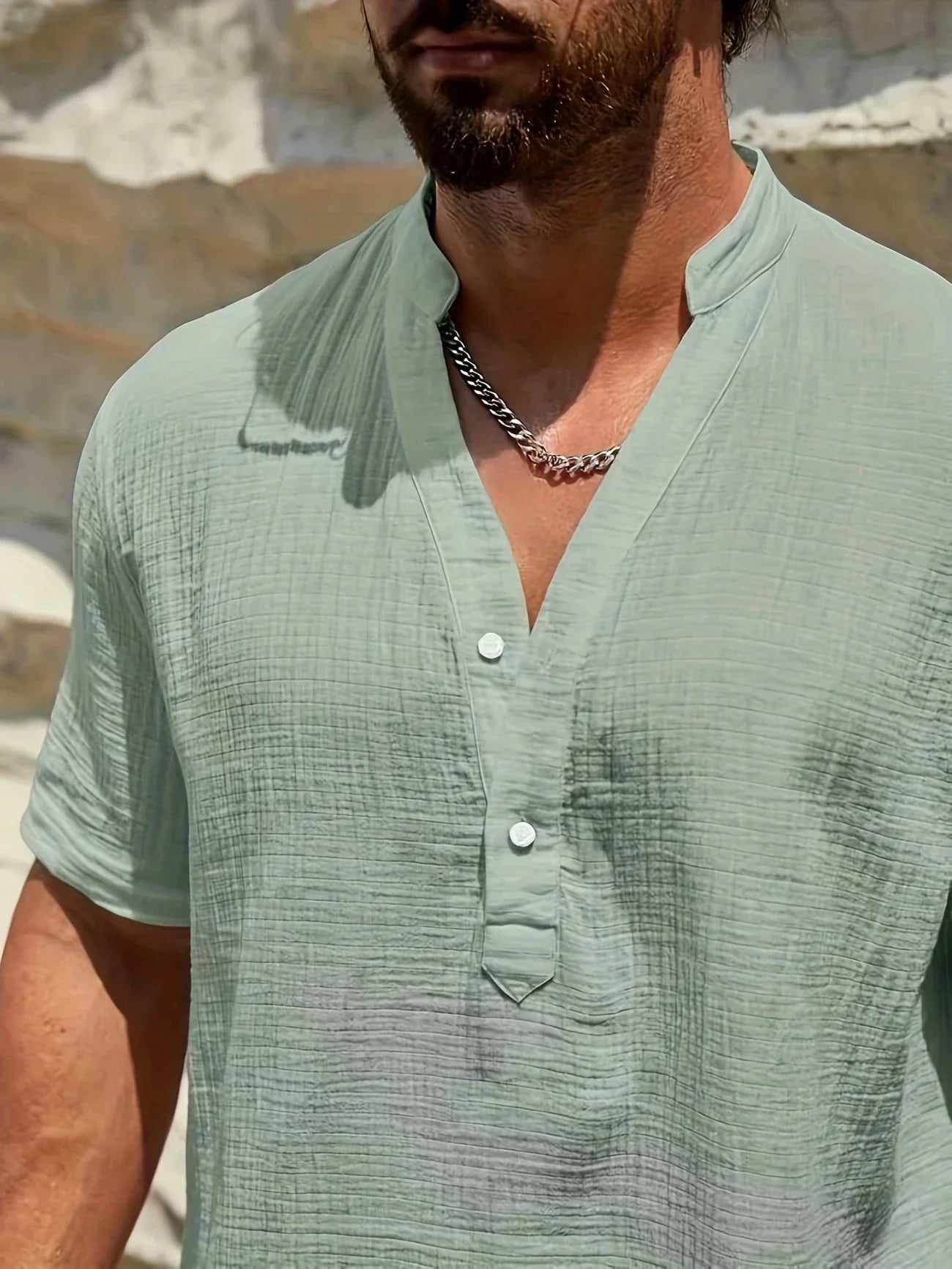 Maison-Blanche-Paris™ | Chemise d’été élégante à col montant