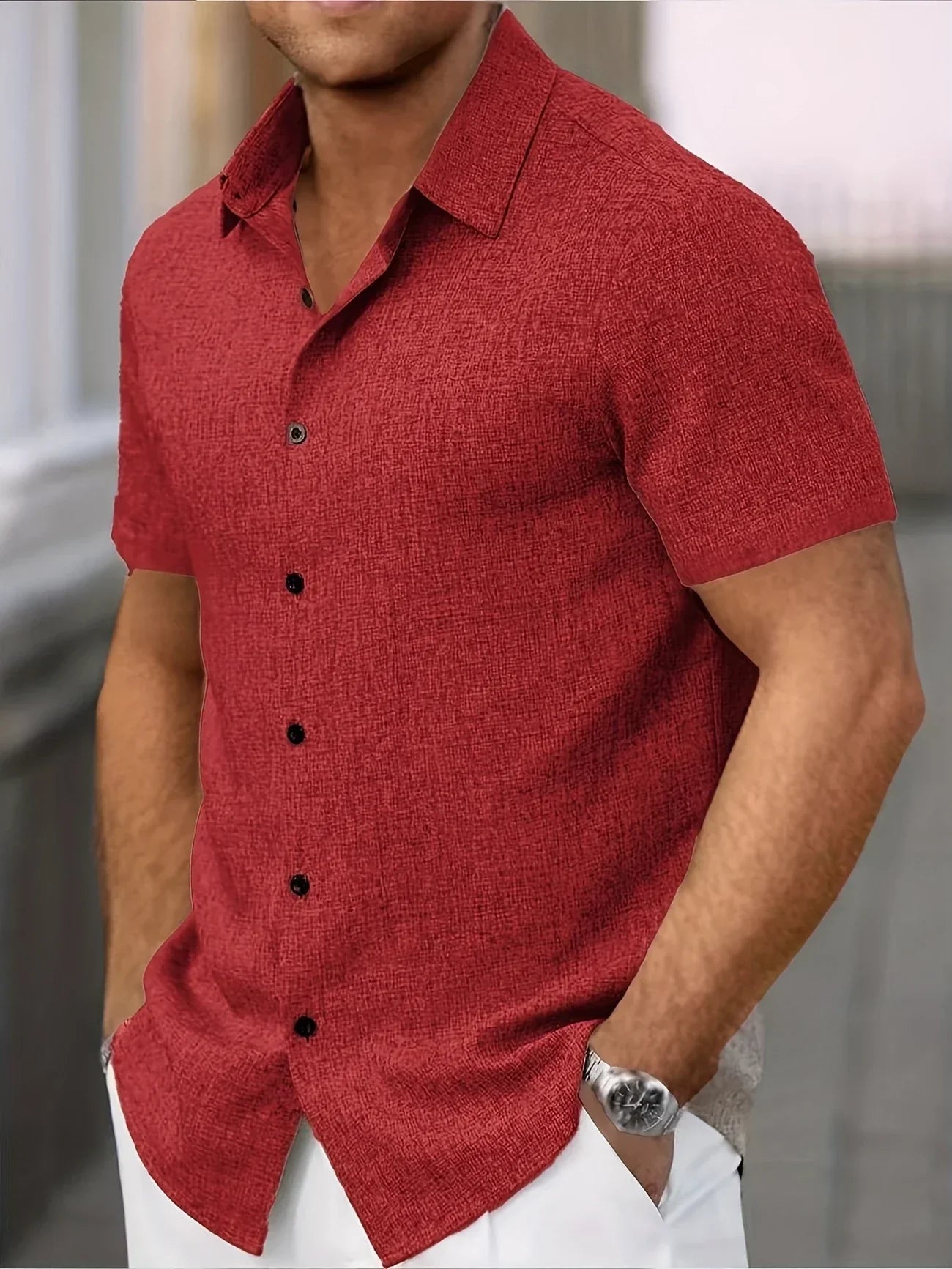 Maison-Blanche-Paris™ | Chemise légère à manches courtes en mélange de lin