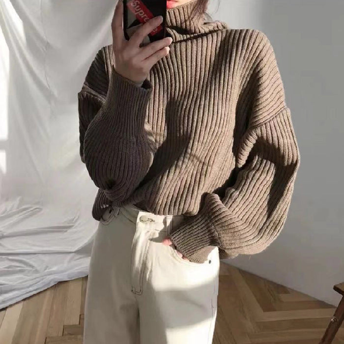 Maison-Blanche-Paris™ | Luxe Pull à col roulé et à manches ballon