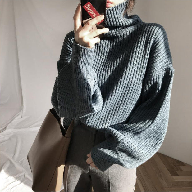Maison-Blanche-Paris™ | Luxe Pull à col roulé et à manches ballon
