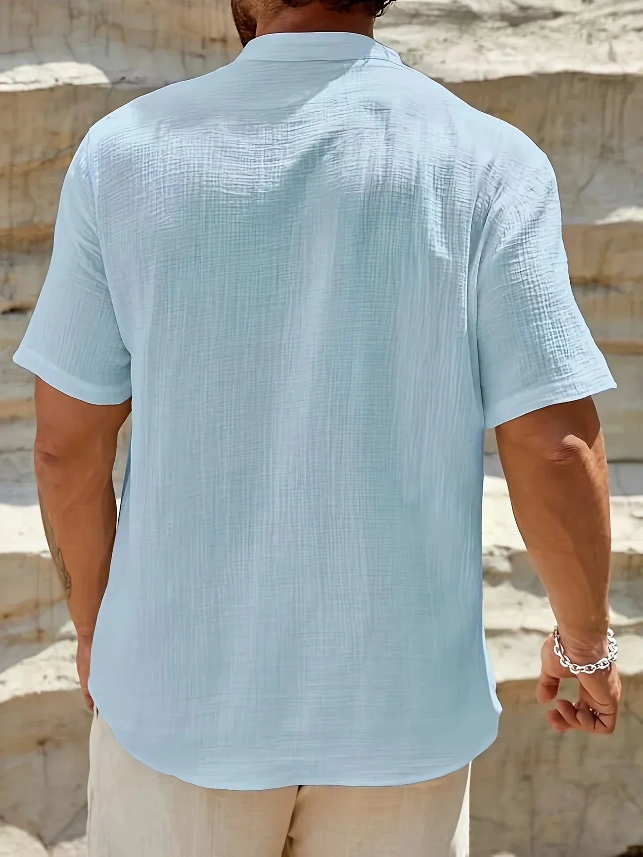 Maison-Blanche-Paris™ | Chemise d’été élégante à col montant