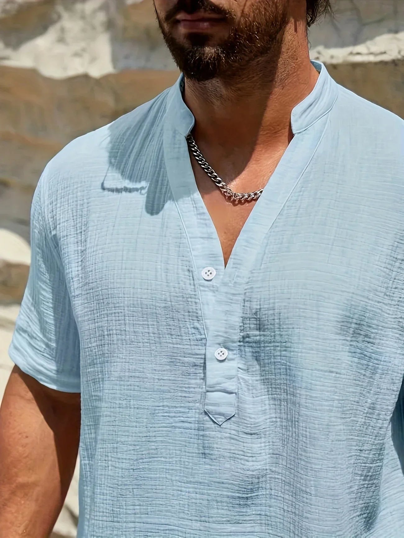 Maison-Blanche-Paris™ | Chemise d’été élégante à col montant