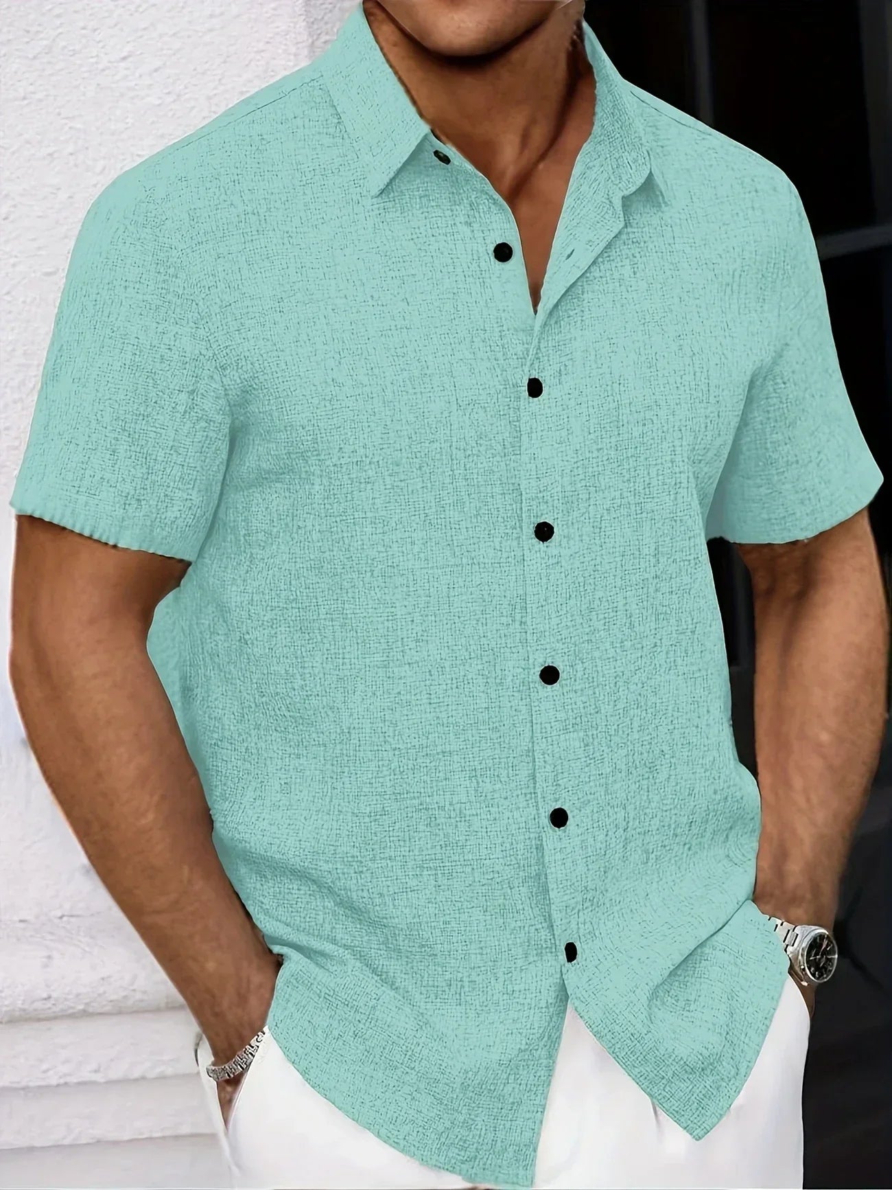 Maison-Blanche-Paris™ | Chemise légère à manches courtes en mélange de lin