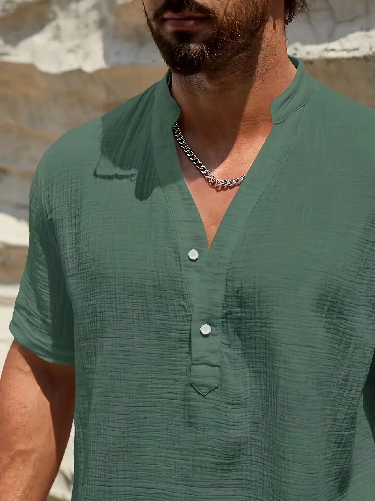 Maison-Blanche-Paris™ | Chemise d’été élégante à col montant