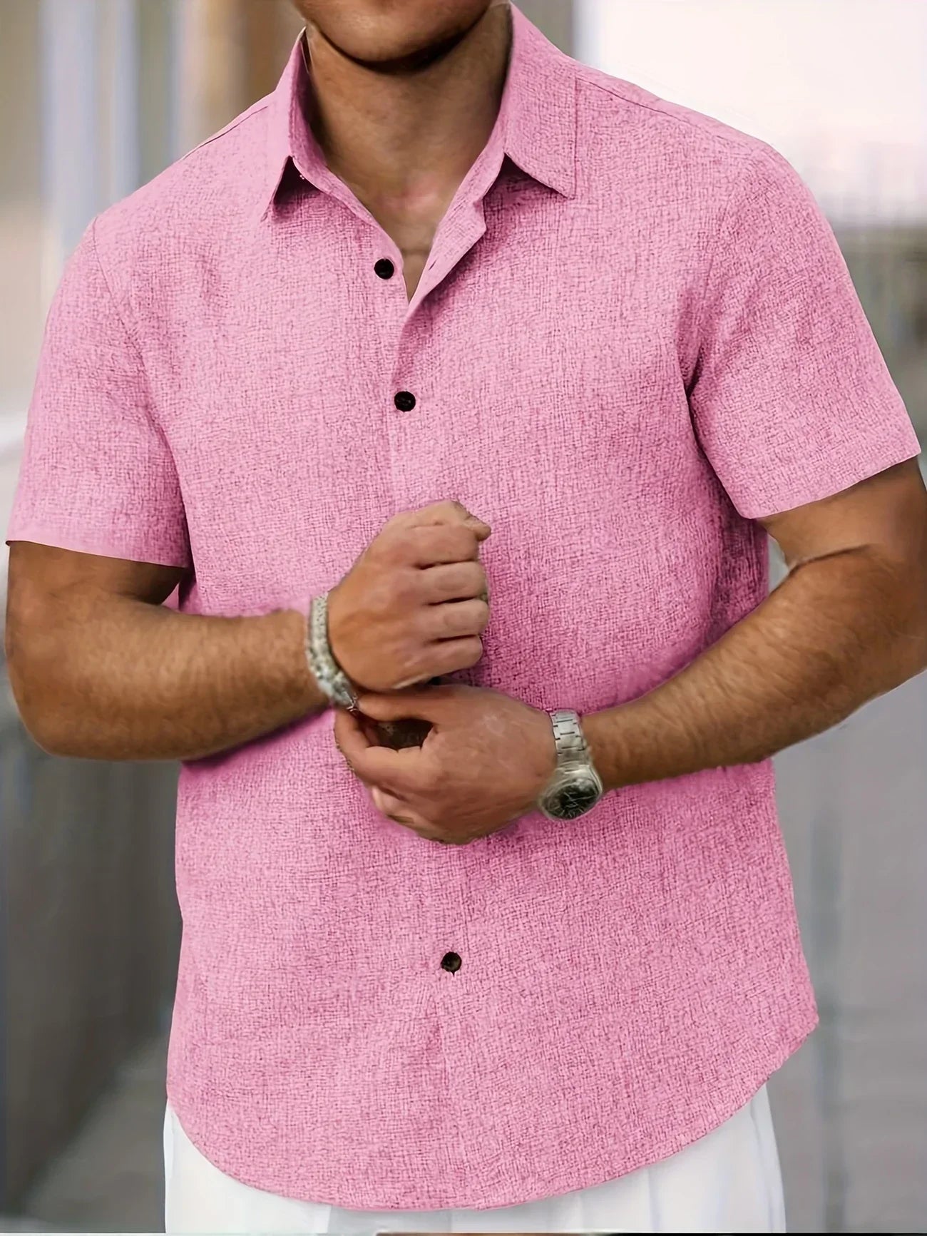 Maison-Blanche-Paris™ | Chemise légère à manches courtes en mélange de lin