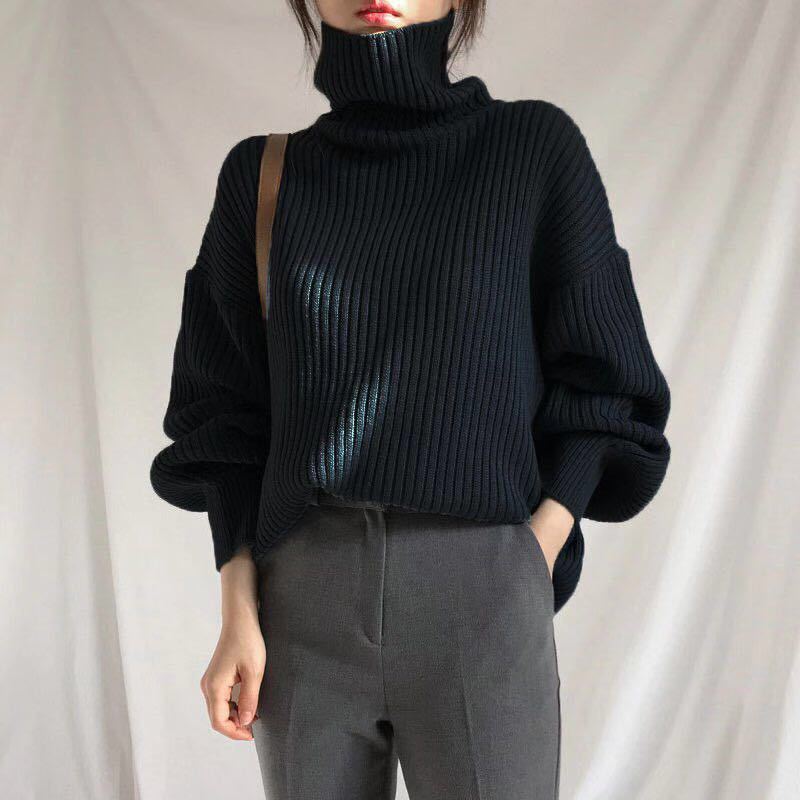 Maison-Blanche-Paris™ | Luxe Pull à col roulé et à manches ballon