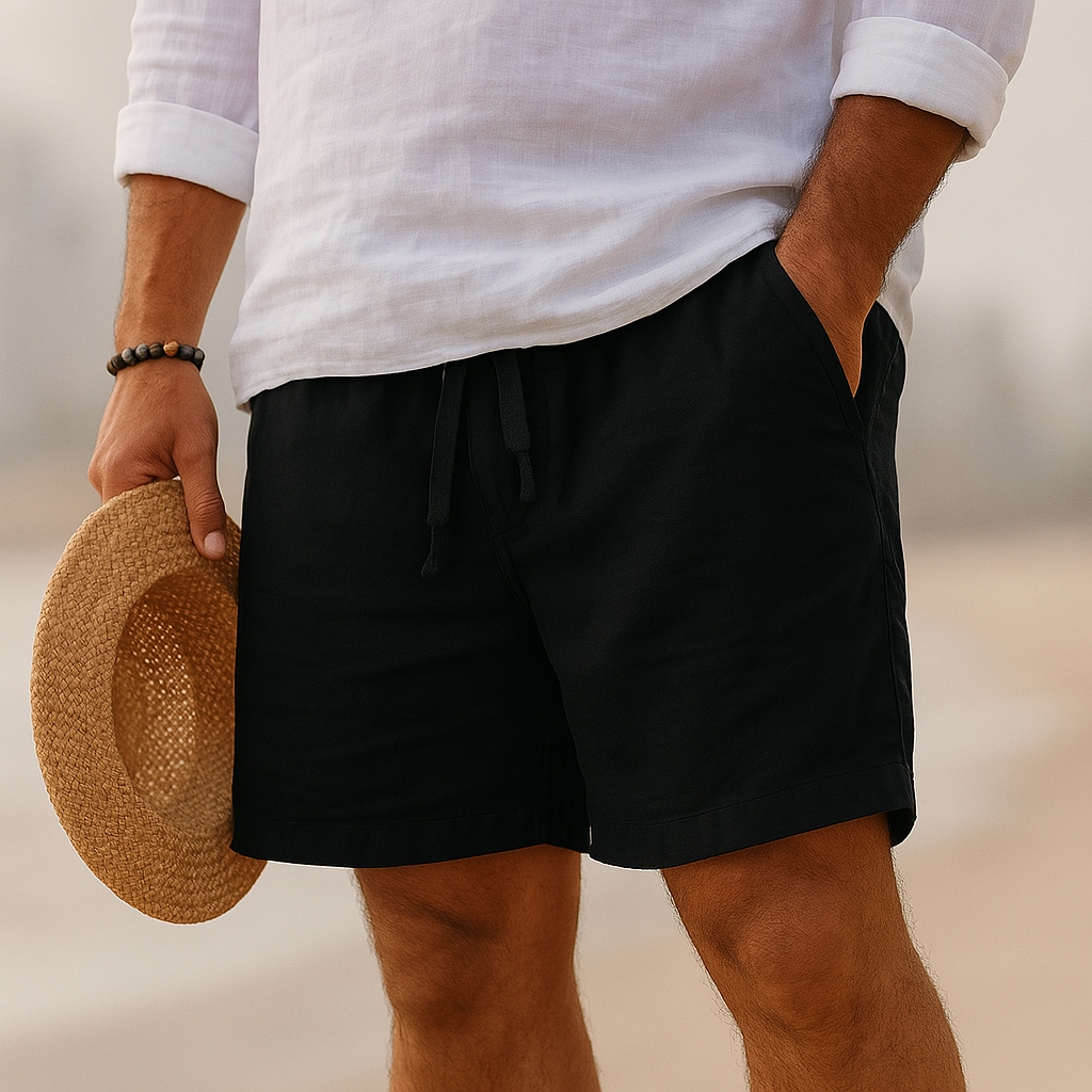 Maison-Blanche-Paris™ | Short élégant en lin à taille élastique