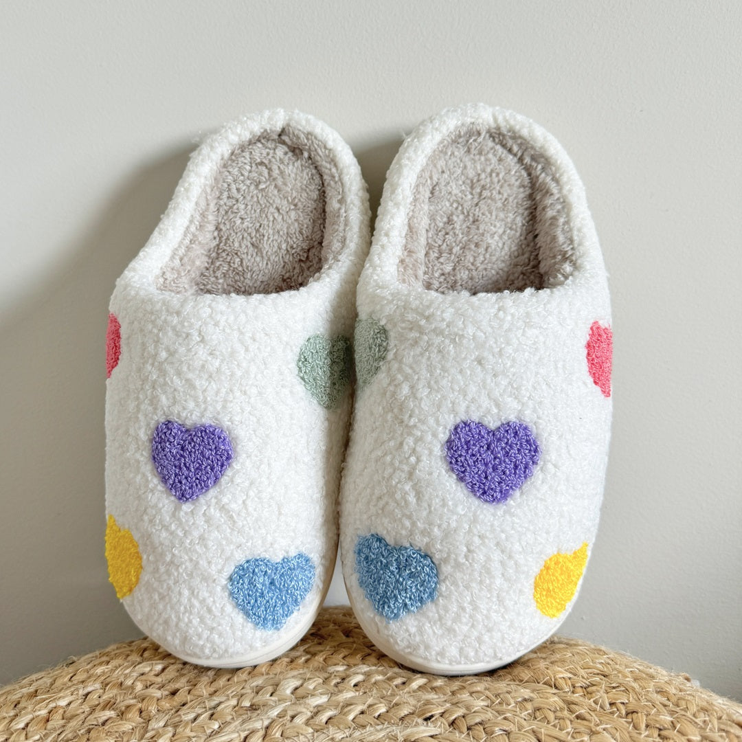 Maison-Blanche-Paris™ | Chaussons Cœurs Multicolores