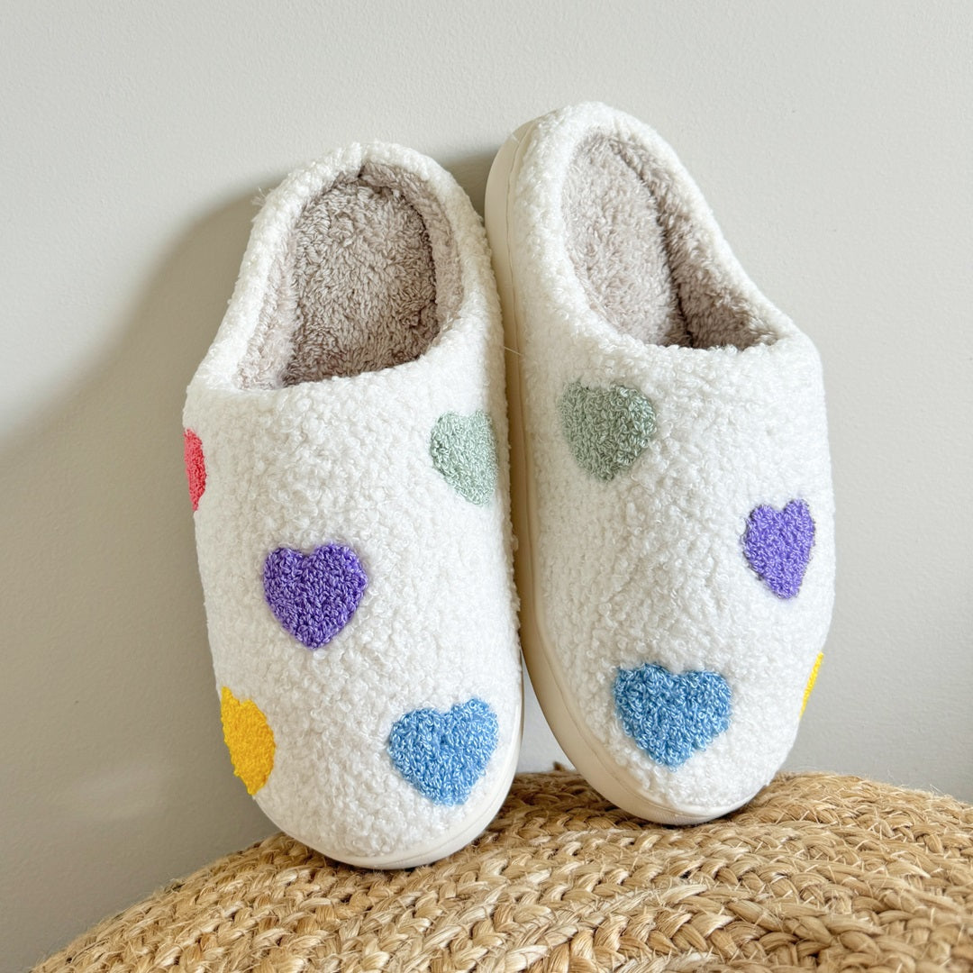 Maison-Blanche-Paris™ | Chaussons Cœurs Multicolores