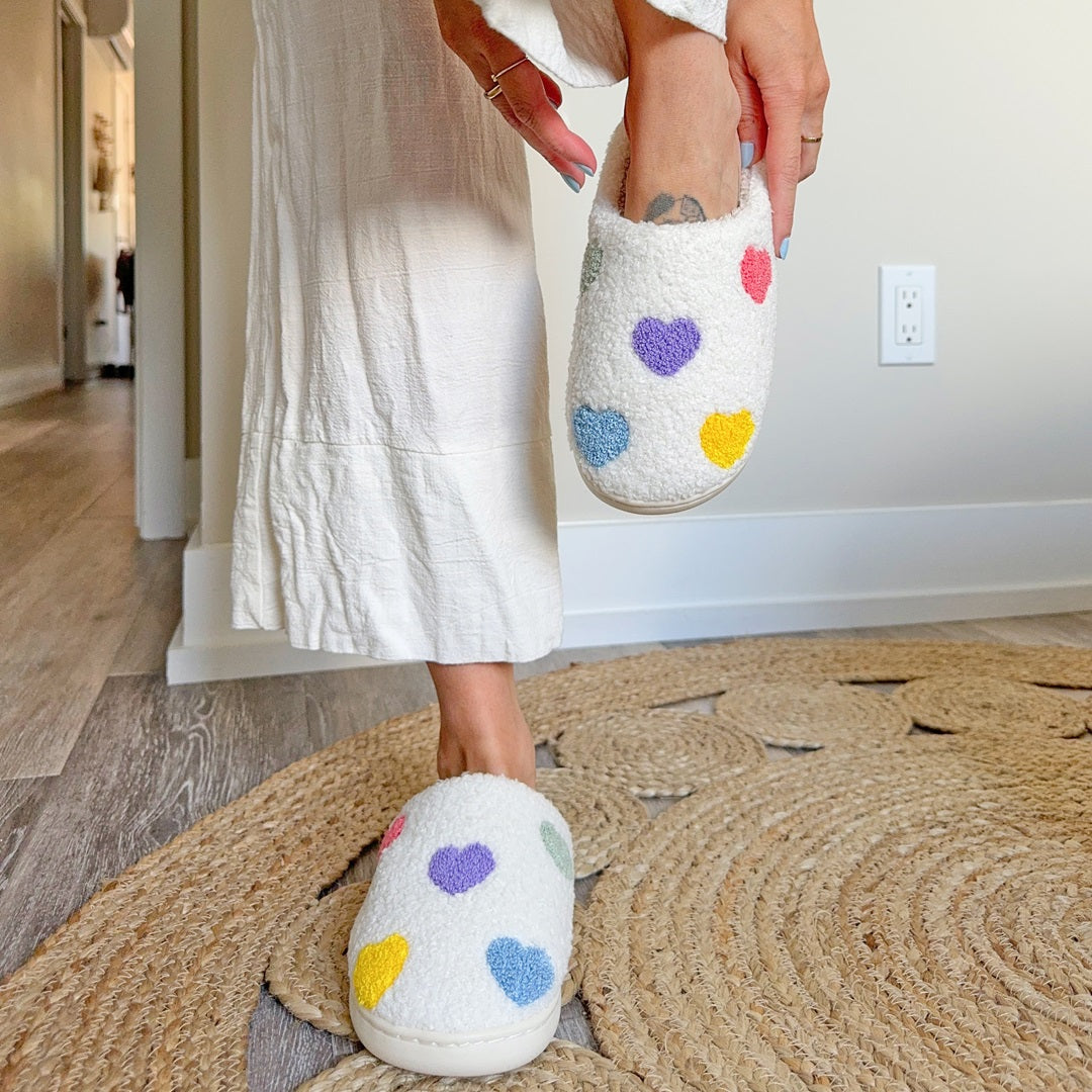 Maison-Blanche-Paris™ | Chaussons Cœurs Multicolores