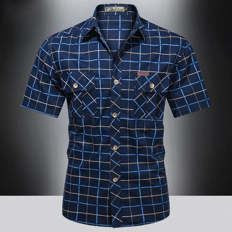 Maison-Blanche-Paris™ | Chemise élégante à manches courtes à carreaux