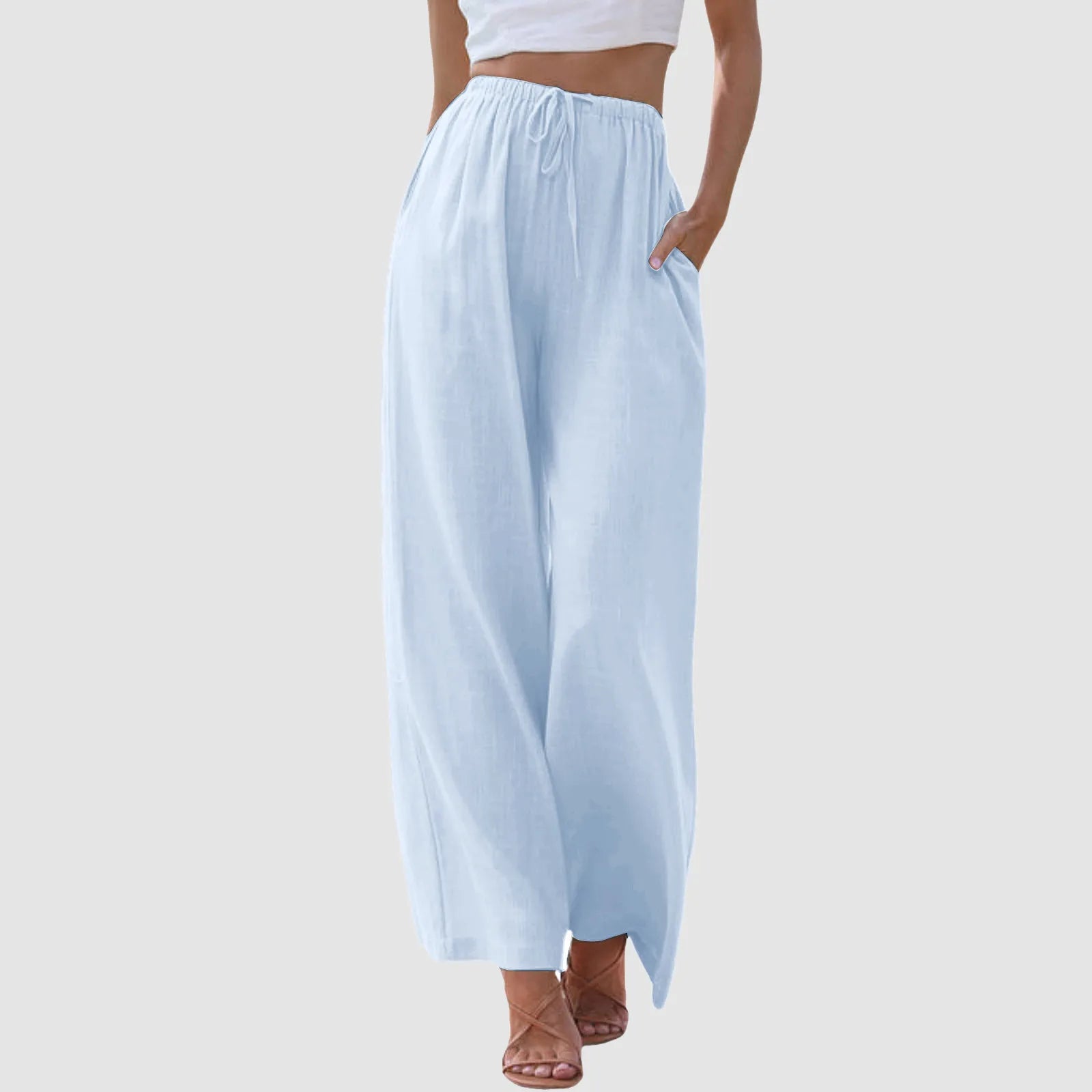 Maison-Blanche-Paris™ | Pantalon taille haute à jambes larges