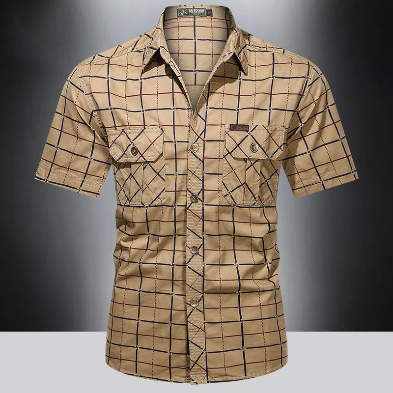 Maison-Blanche-Paris™ | Chemise élégante à manches courtes à carreaux