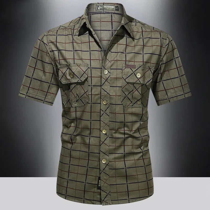 Maison-Blanche-Paris™ | Chemise élégante à manches courtes à carreaux