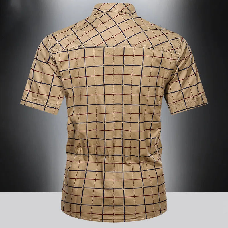 Maison-Blanche-Paris™ | Chemise élégante à manches courtes à carreaux
