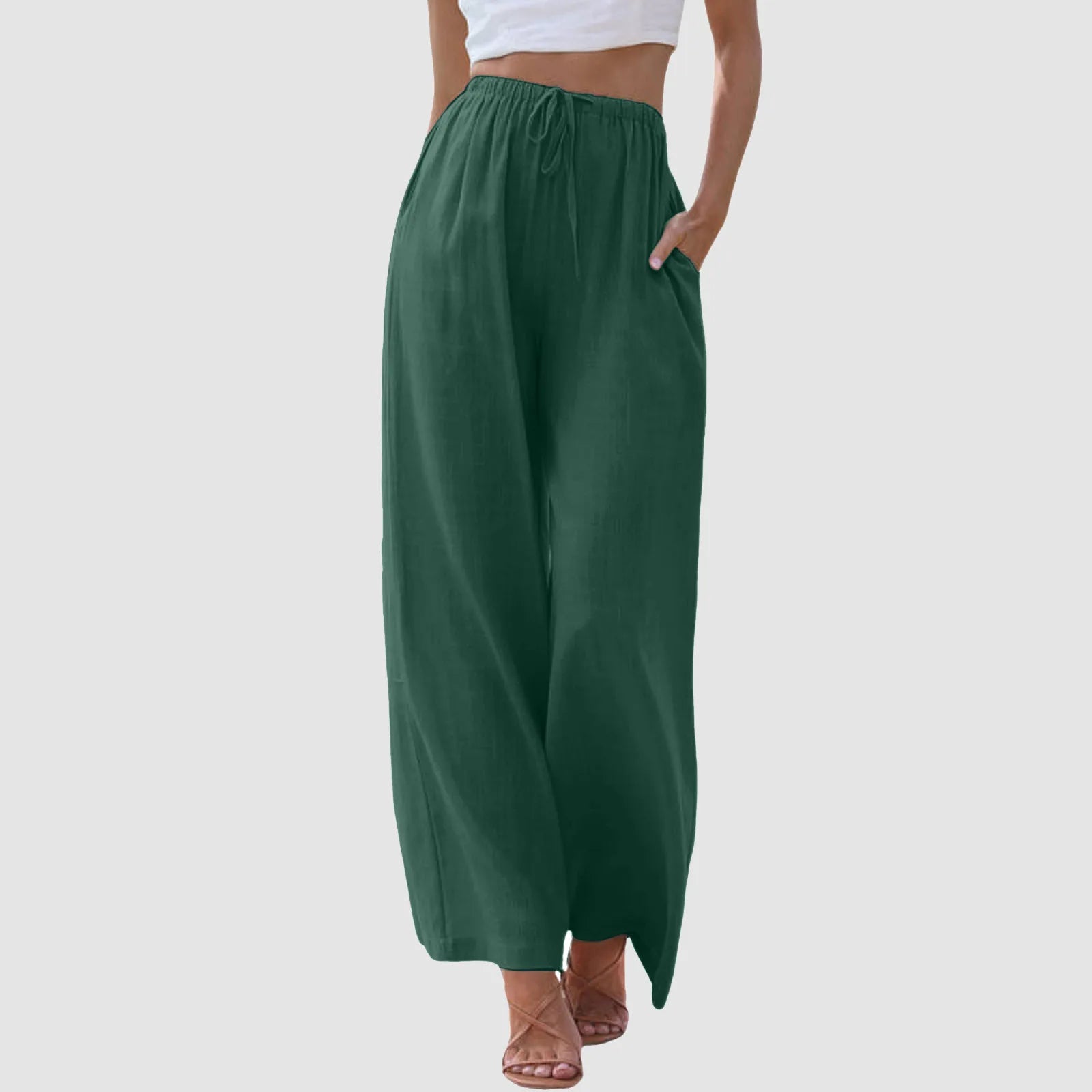 Maison-Blanche-Paris™ | Pantalon taille haute à jambes larges