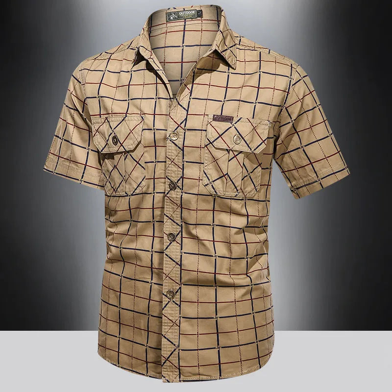 Maison-Blanche-Paris™ | Chemise élégante à manches courtes à carreaux