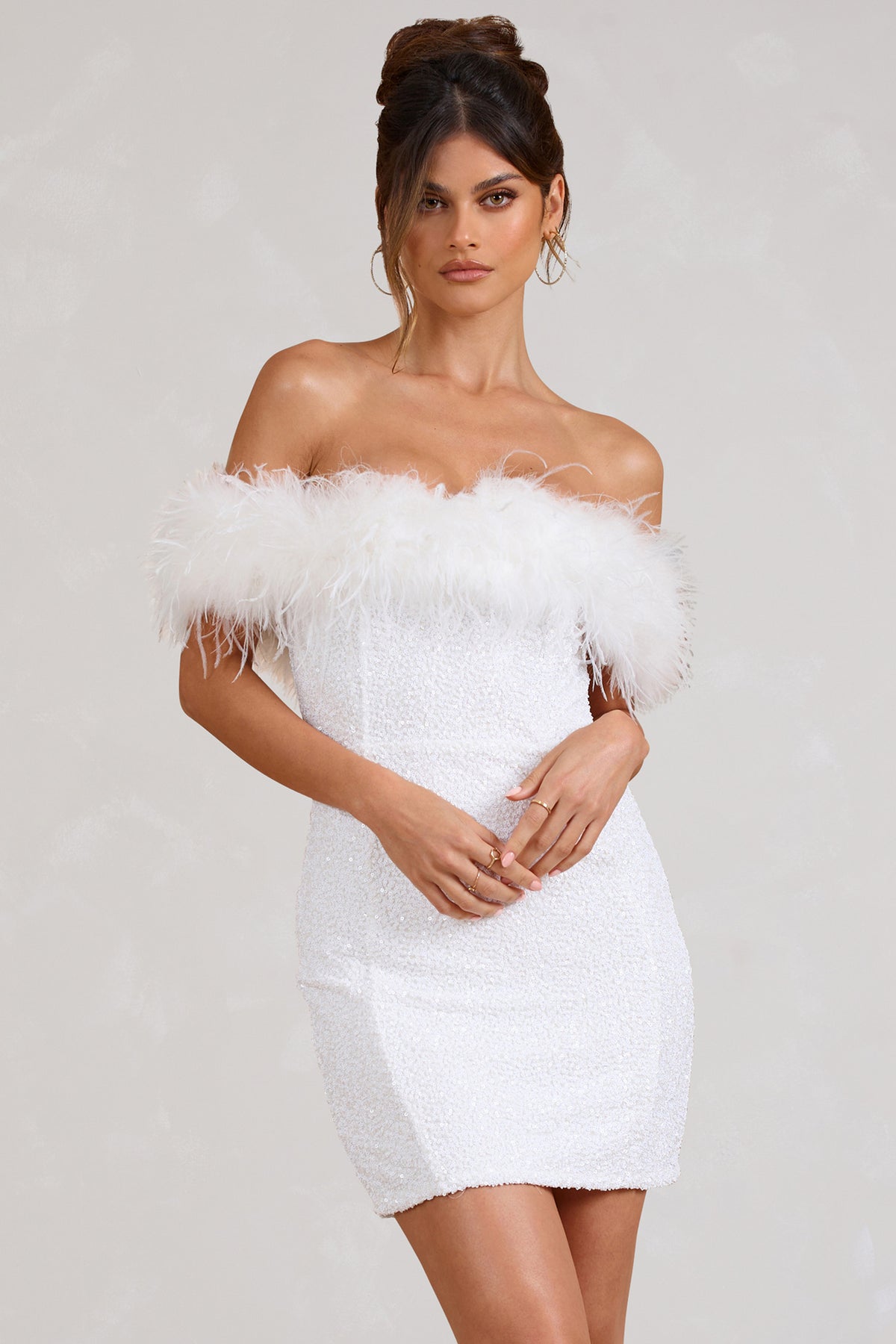 Maison-Blanche-Paris™ | Robe à pailettes avec plumes