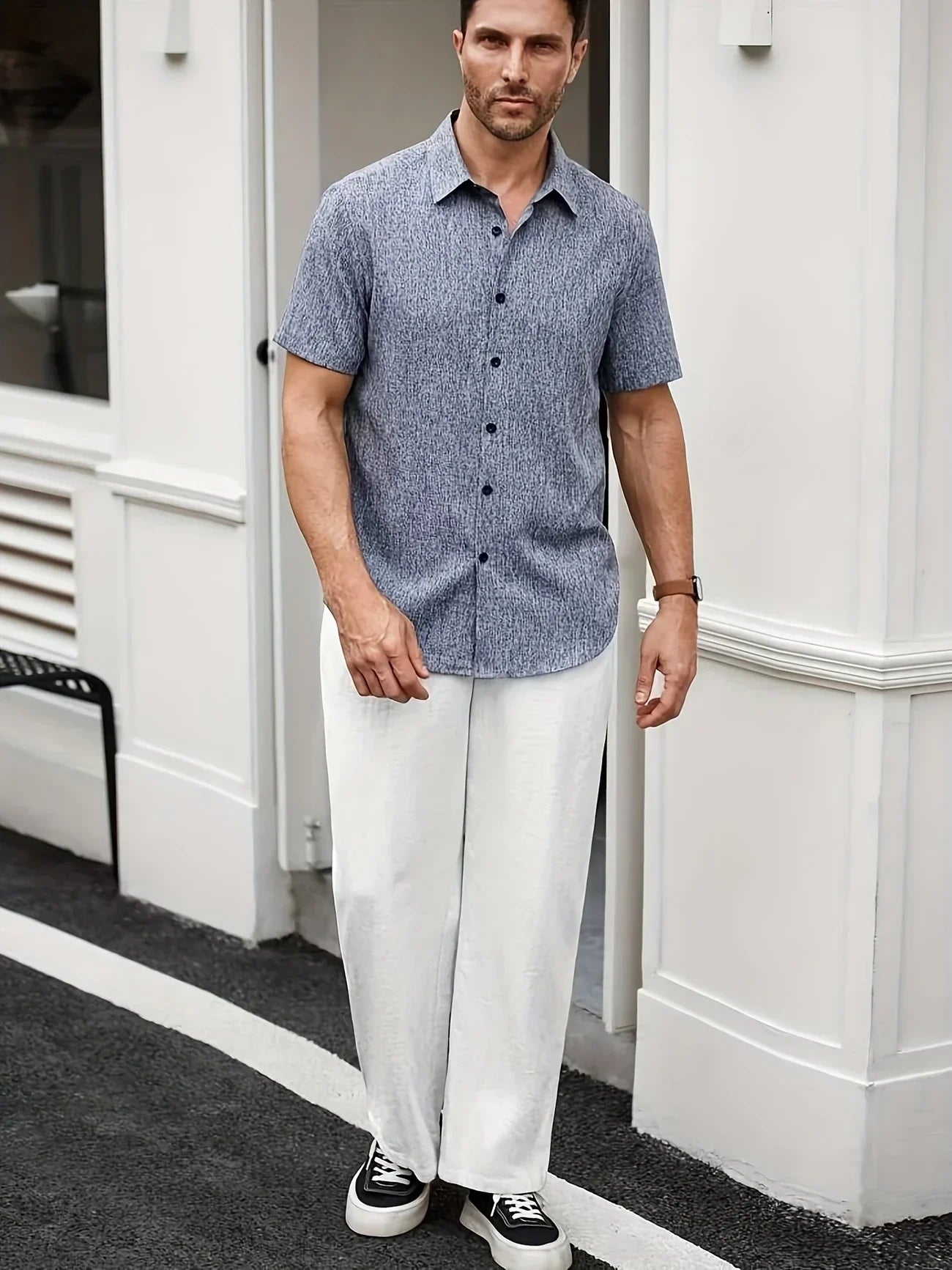 Maison-Blanche-Paris™ | Chemise légère à manches courtes en mélange de lin