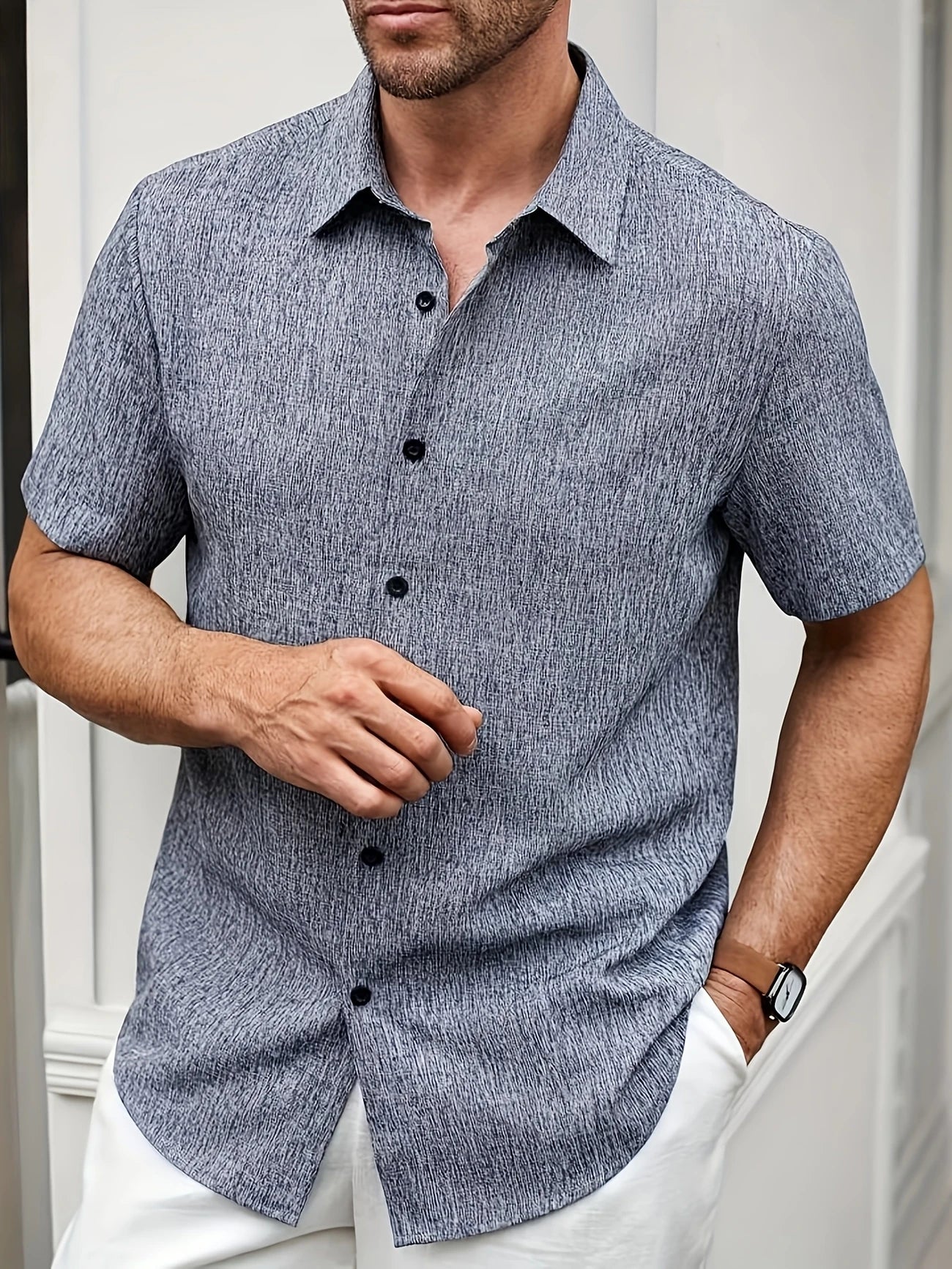 Maison-Blanche-Paris™ | Chemise légère à manches courtes en mélange de lin