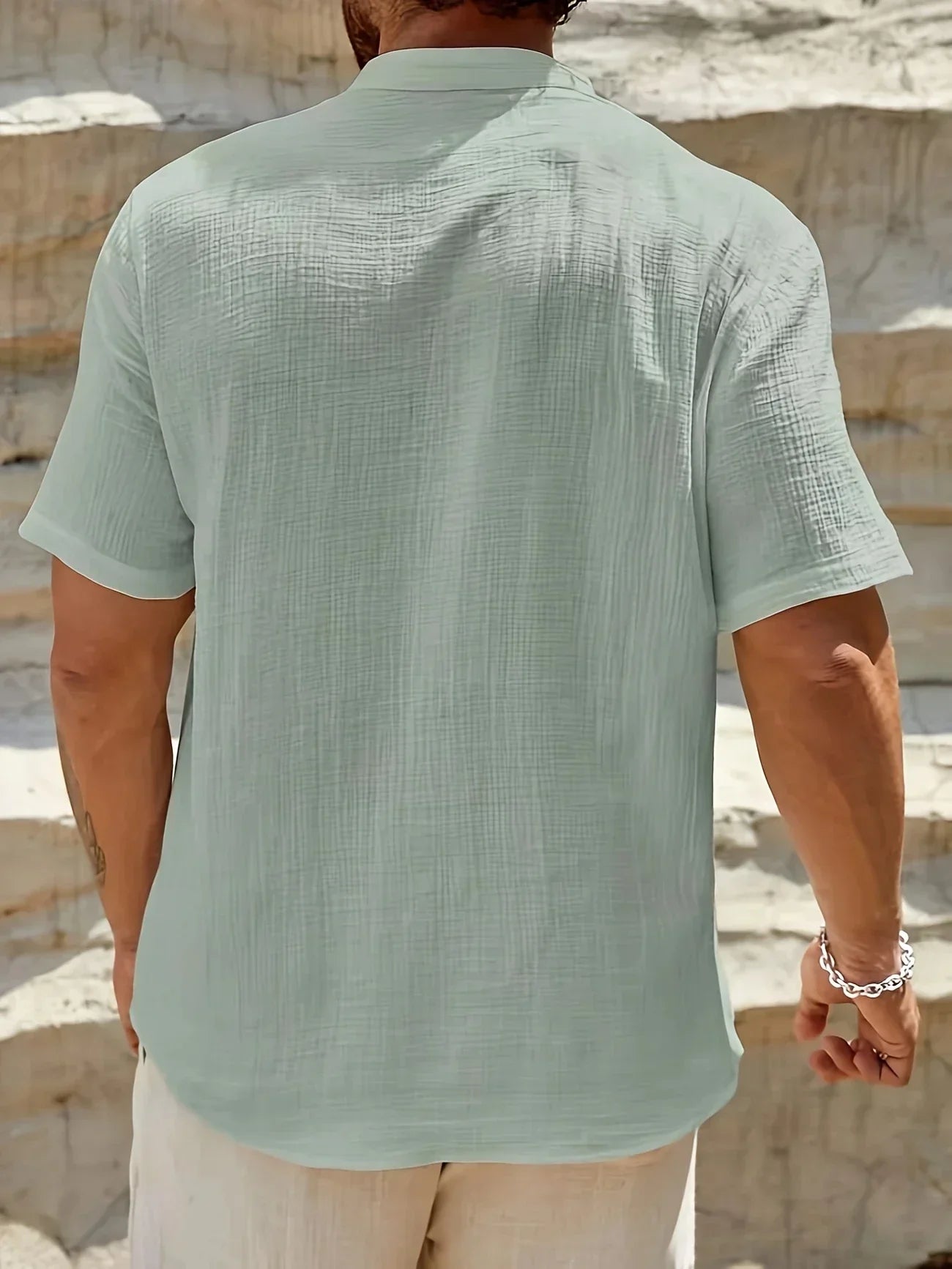 Maison-Blanche-Paris™ | Chemise d’été élégante à col montant