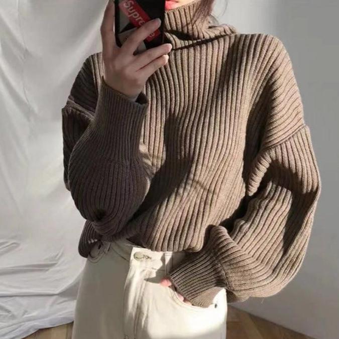 Maison-Blanche-Paris™ | Luxe Pull à col roulé et à manches ballon