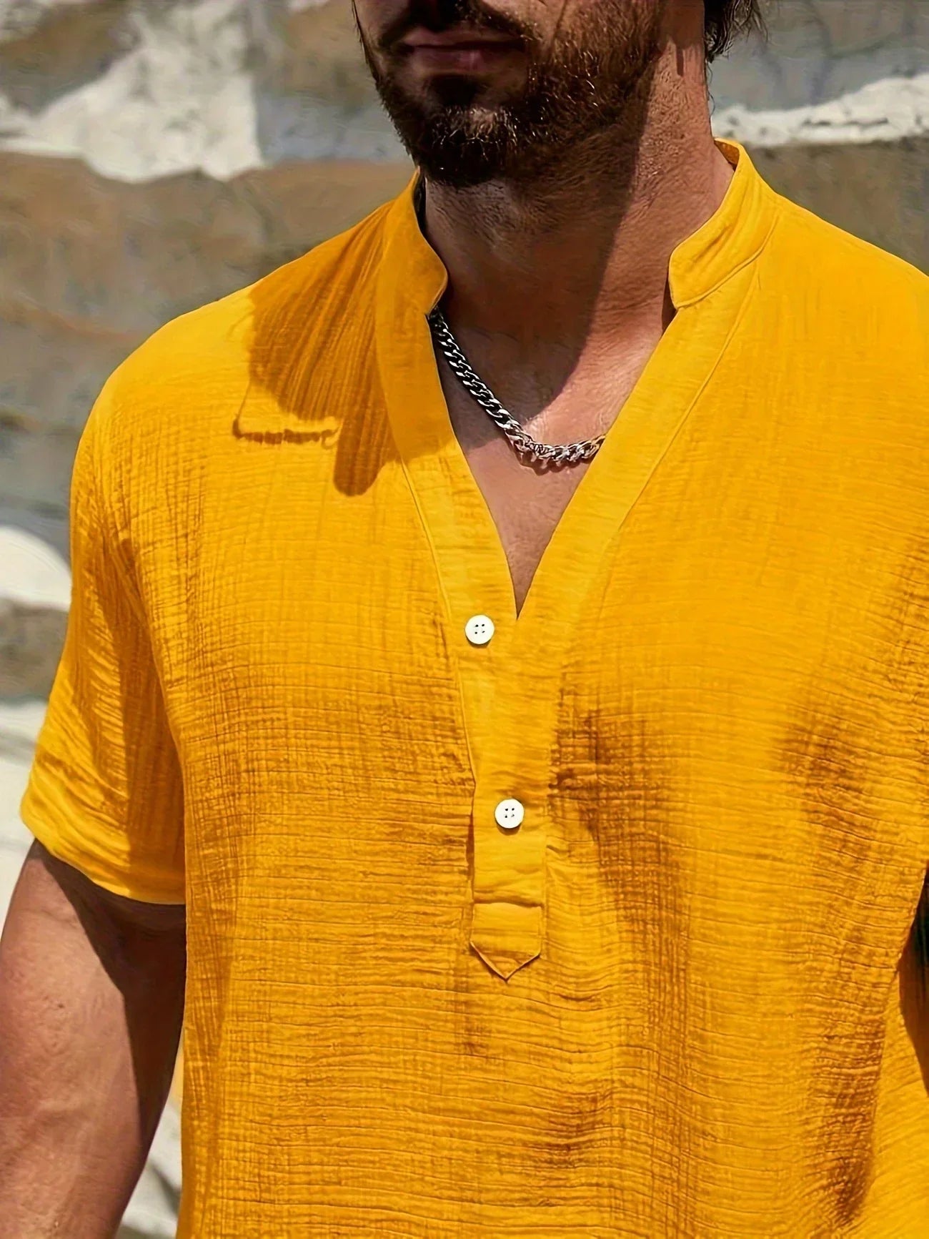 Maison-Blanche-Paris™ | Chemise d’été élégante à col montant