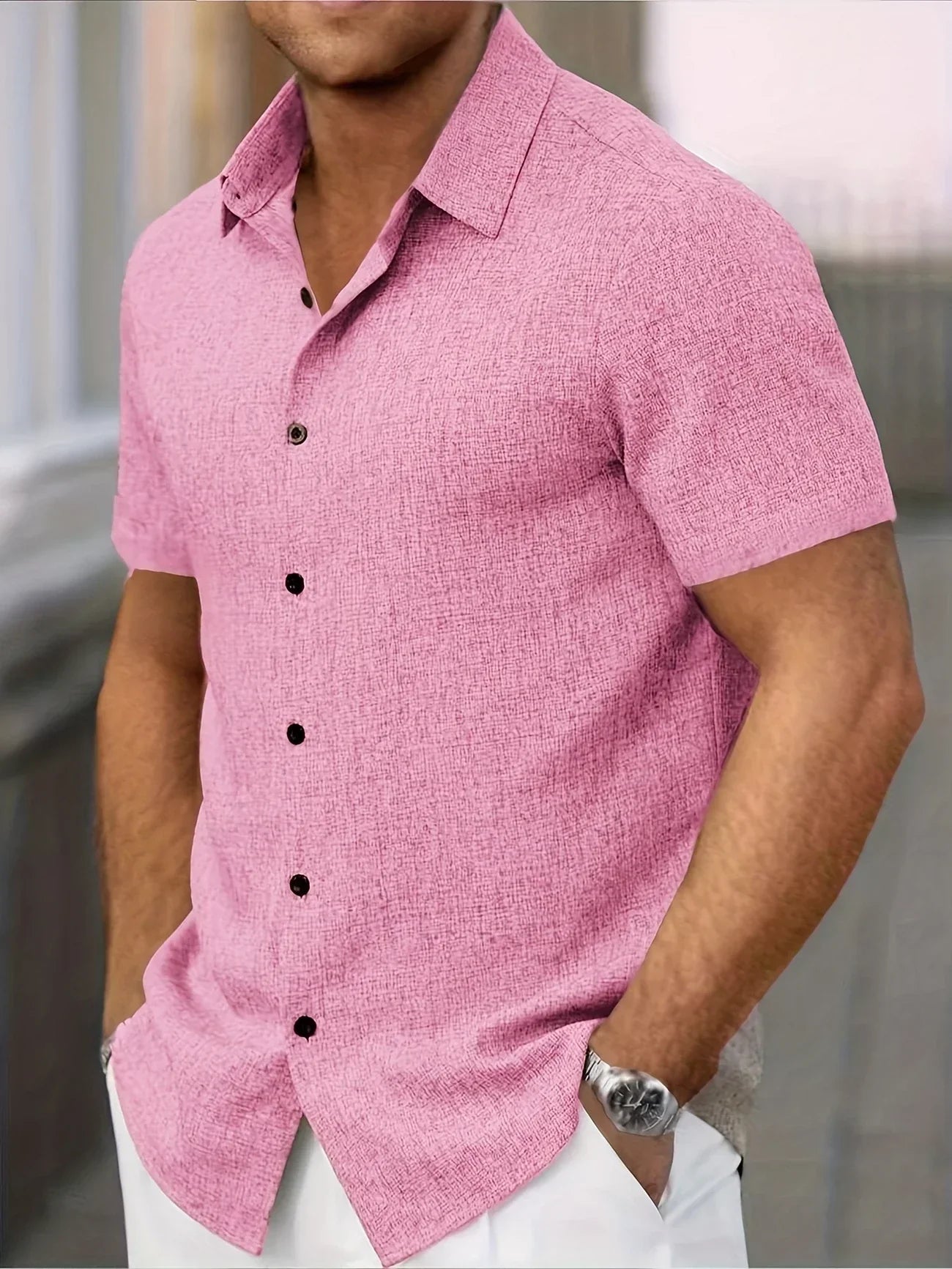 Maison-Blanche-Paris™ | Chemise légère à manches courtes en mélange de lin