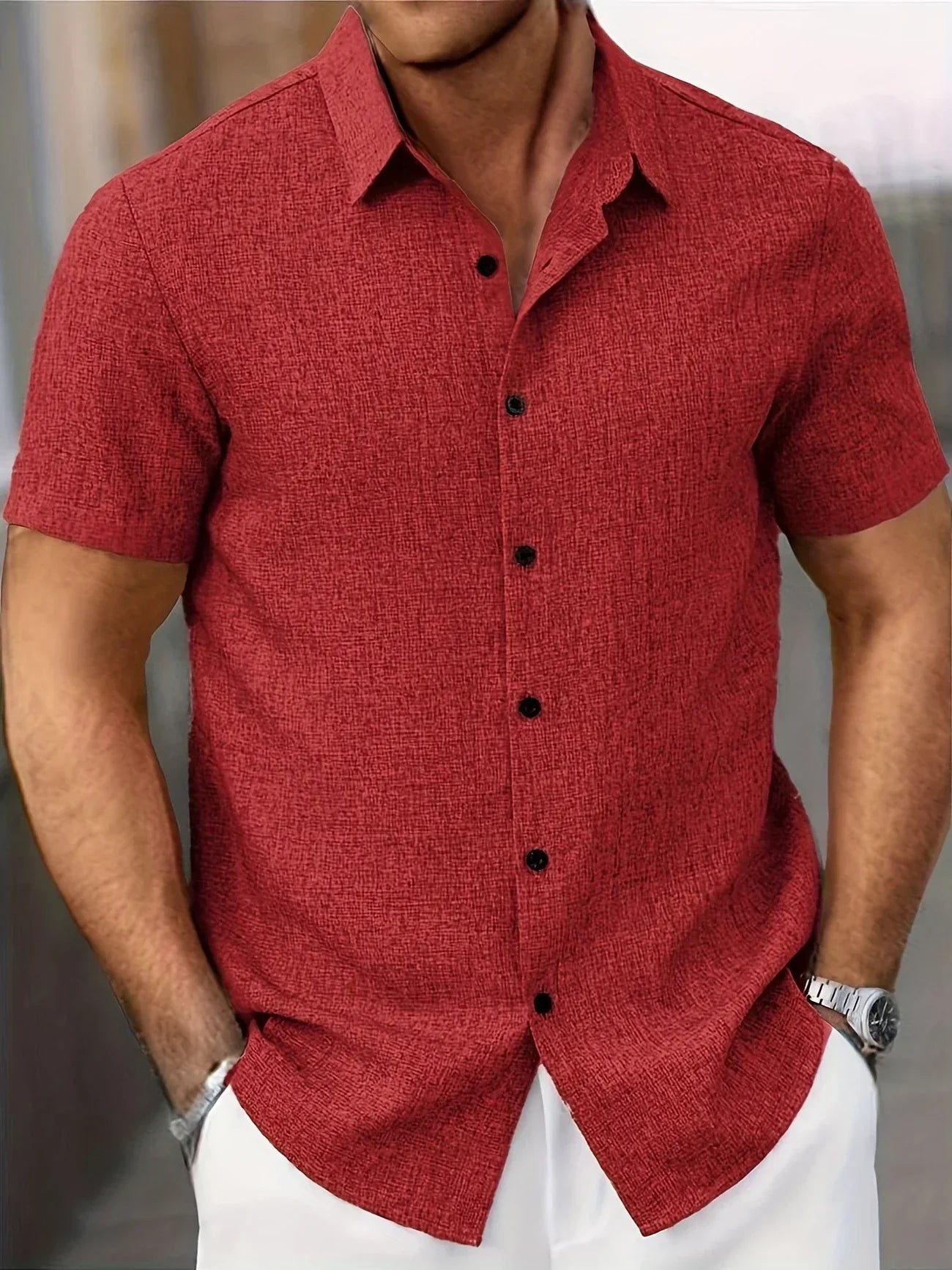 Maison-Blanche-Paris™ | Chemise légère à manches courtes en mélange de lin