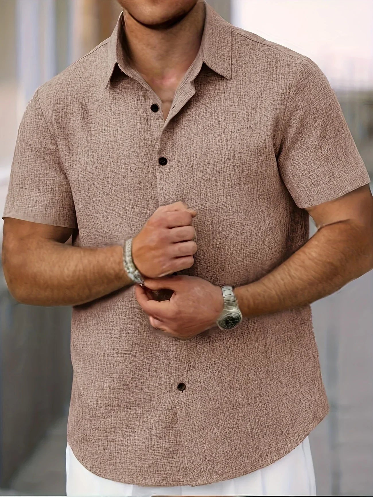 Maison-Blanche-Paris™ | Chemise légère à manches courtes en mélange de lin