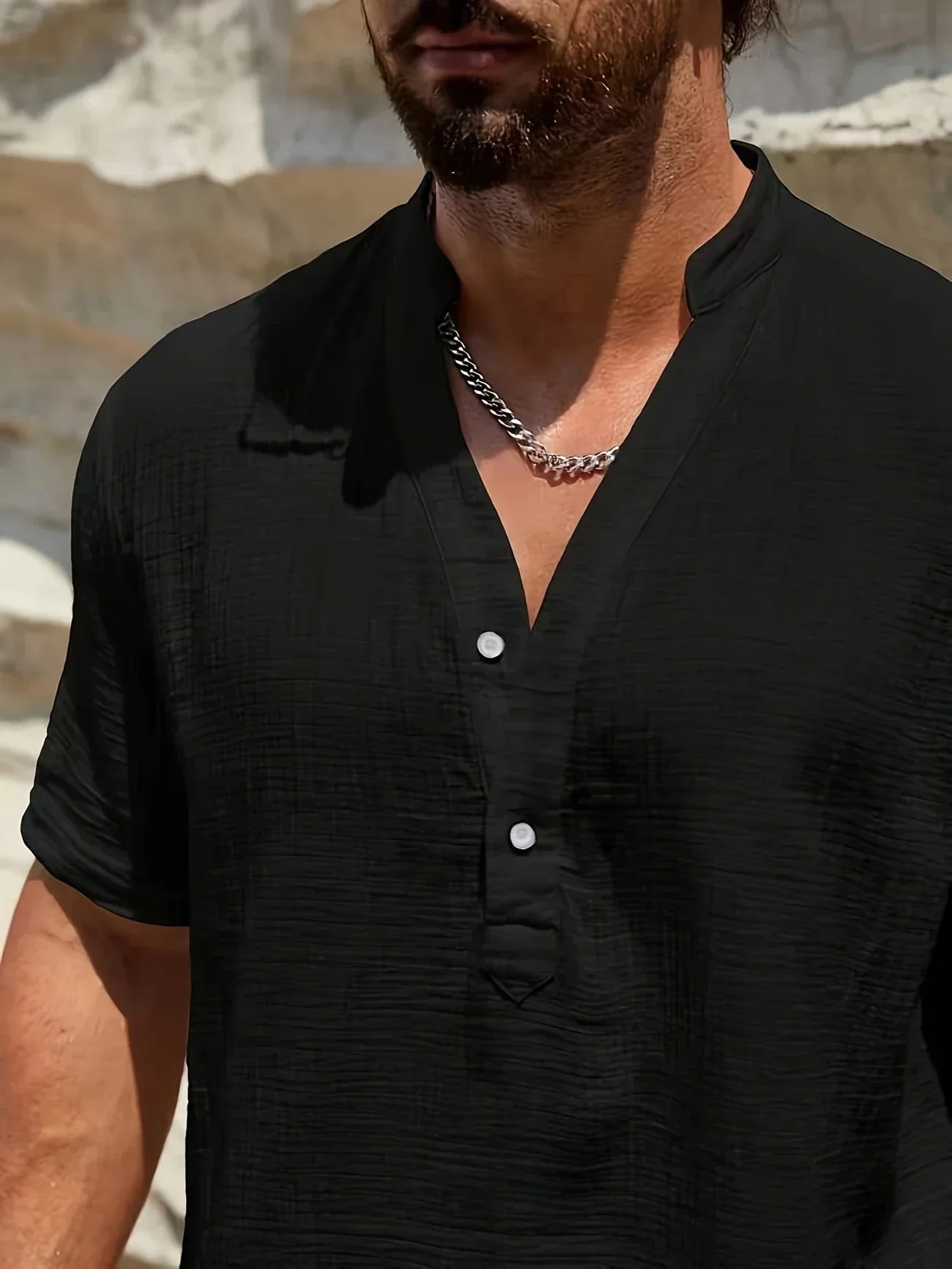 Maison-Blanche-Paris™ | Chemise d’été élégante à col montant