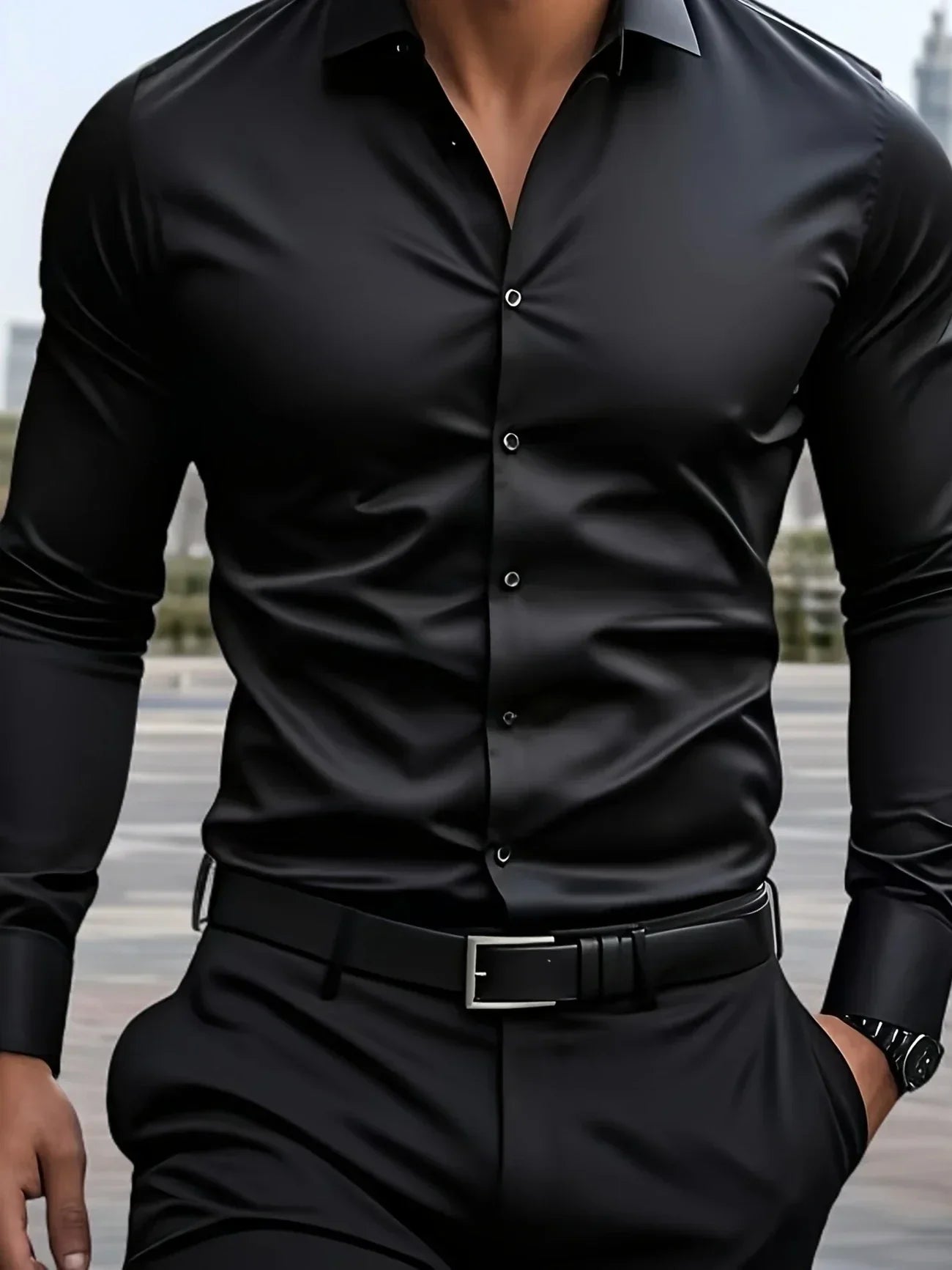 Maison-Blanche-Paris™ | Chemise élégante à manches longues avec boutons