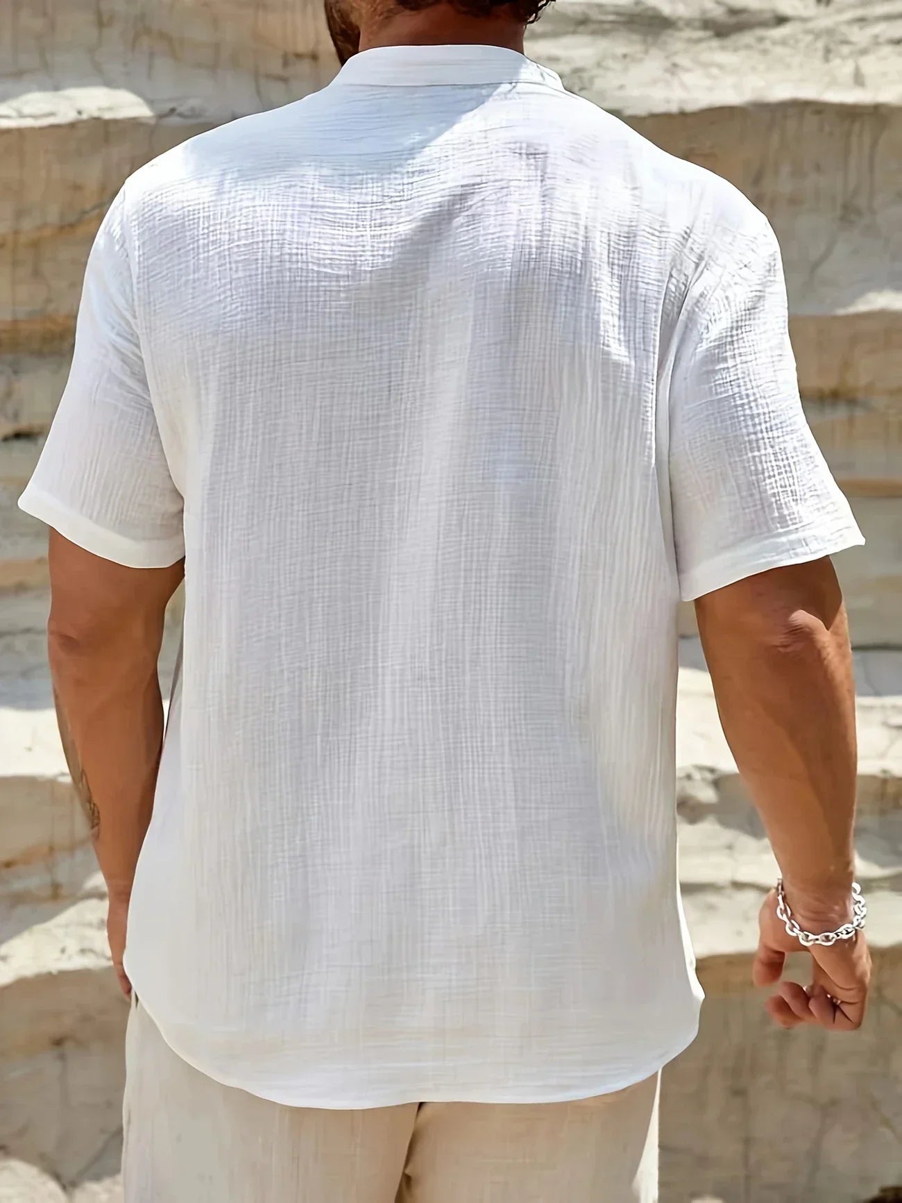 Maison-Blanche-Paris™ | Chemise d’été élégante à col montant