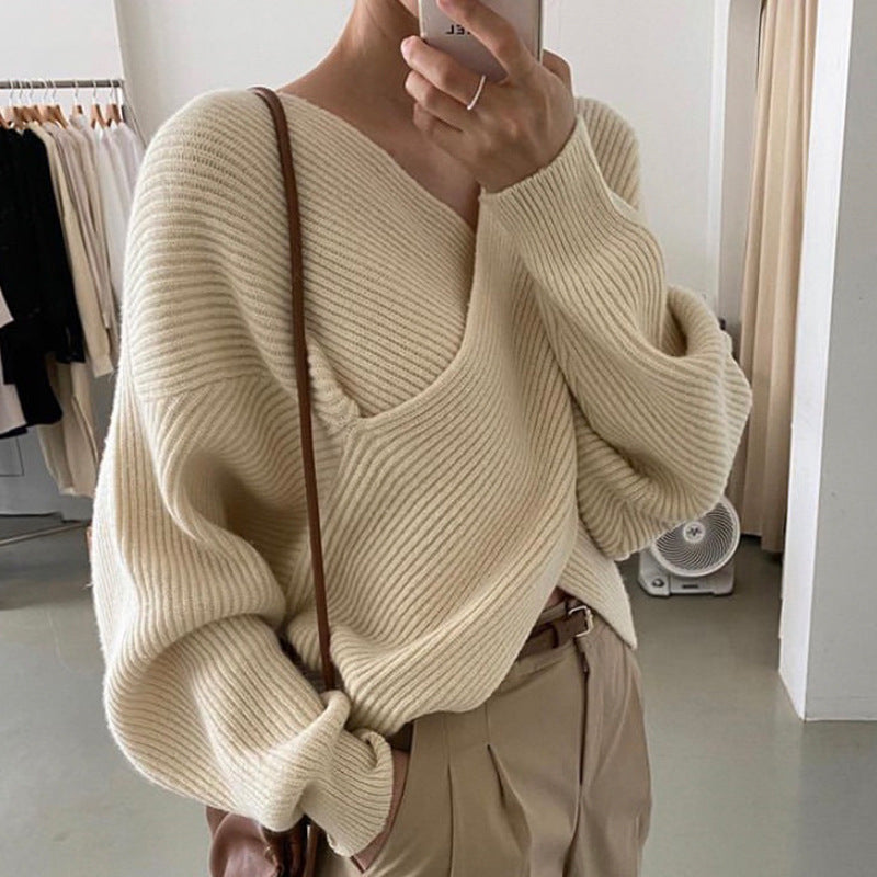 Maison-Blanche-Paris™ | Pull en tricot croisé chic