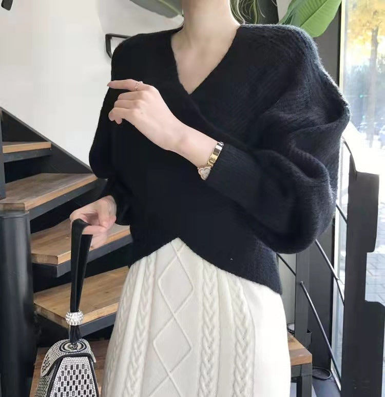 Maison-Blanche-Paris™ | Pull en tricot croisé chic