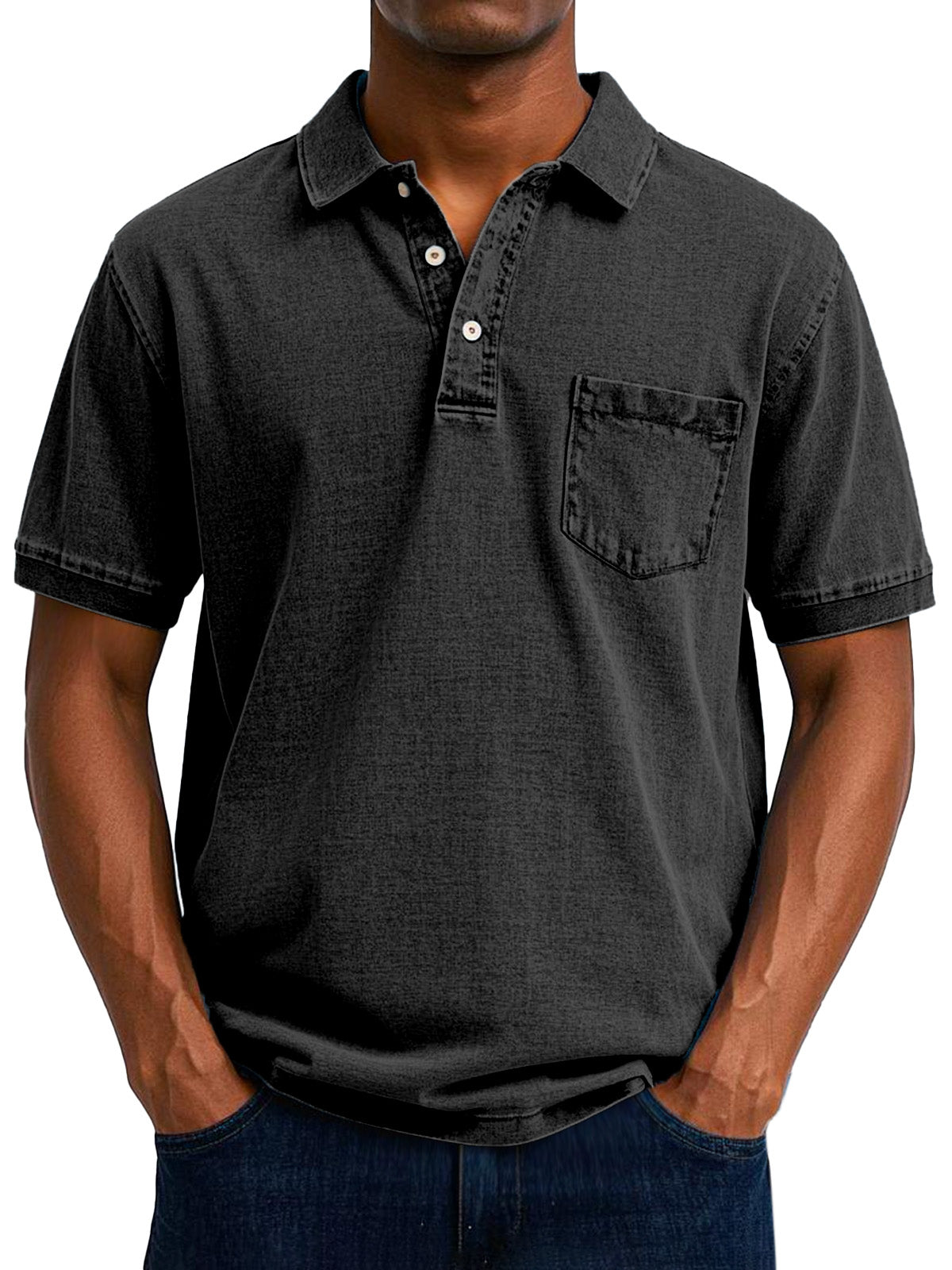 Maison-Blanche-Paris™  - Chemise Polo Vintage Décontractée pour Homme