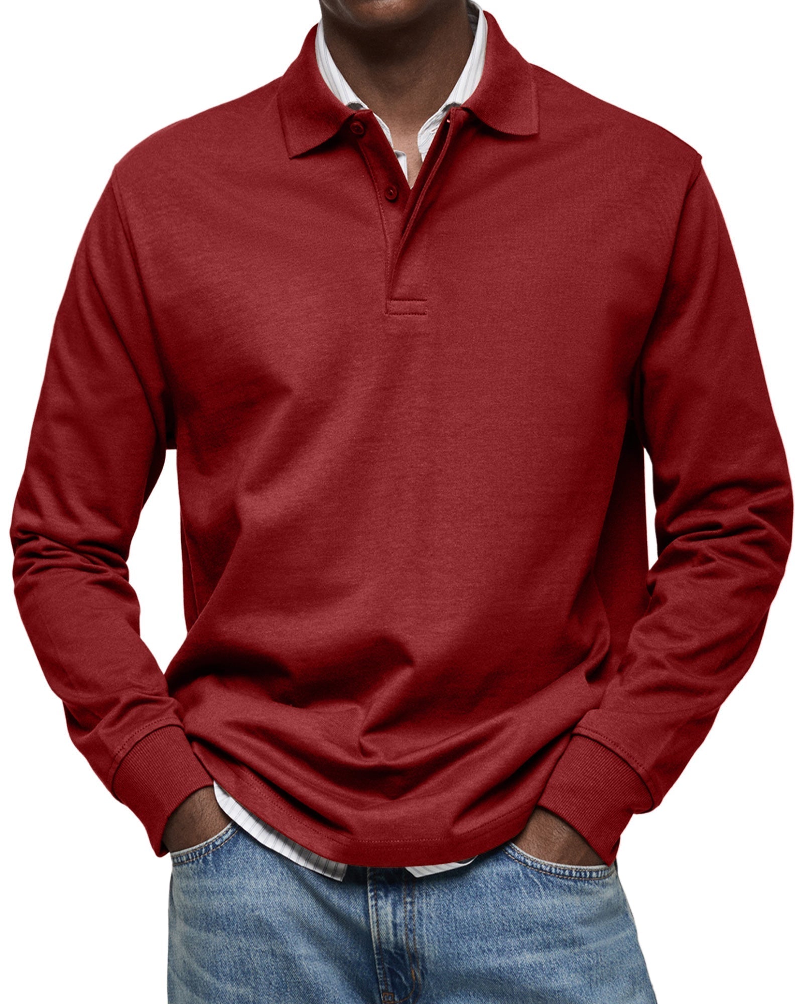 Maison-Blanche-Paris™ - Chemise Poloshirt Casual à Manches Longues