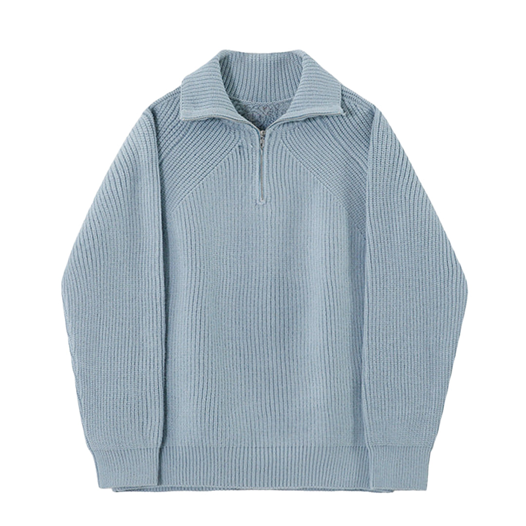 Maison-Blanche-Paris™ | Pull Azure à quart de zip