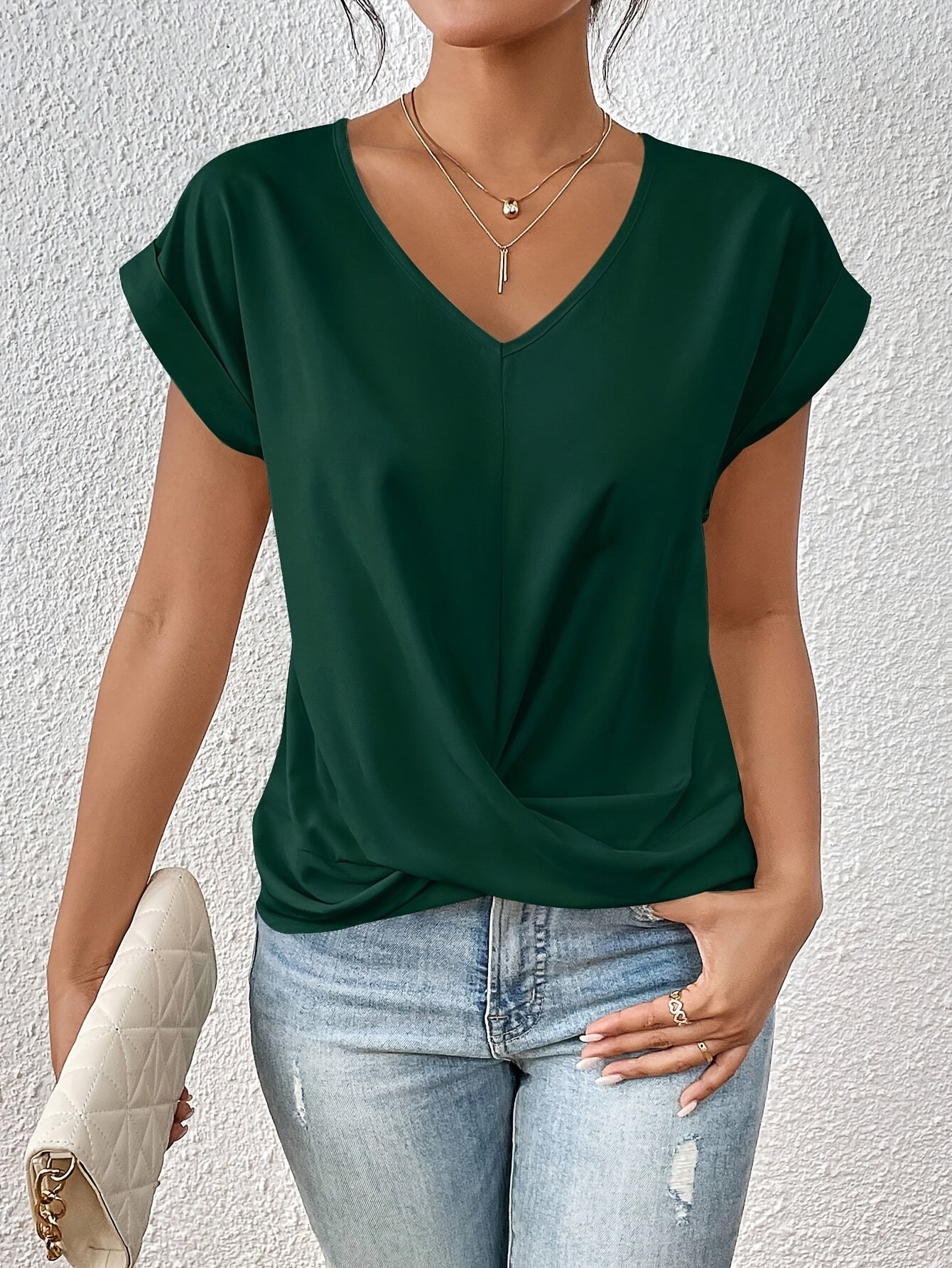 Maison-Blanche-Paris™ | T-shirt décontracté avec col en V doux