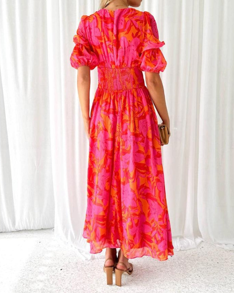 Maison-Blanche-paris™ | ROBE MAXI ROUGE ROSE