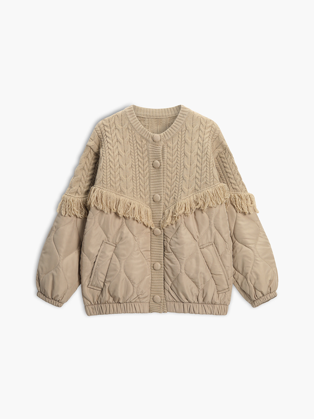 Maison-Blanche-Paris™ | Veste matelassée en tricot torsadé patchwork