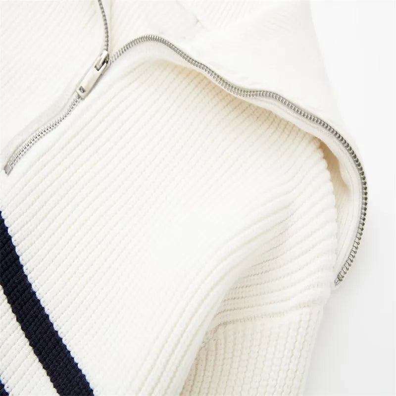 Maison-Blanche-Paris™ | Pull zippé rayé