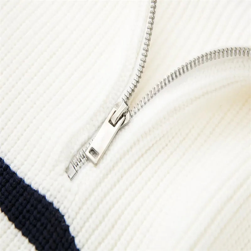 Maison-Blanche-Paris™ | Pull zippé rayé