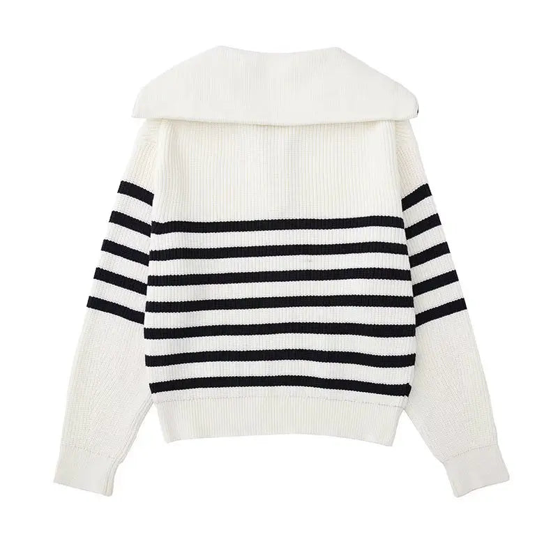 Maison-Blanche-Paris™ | Pull zippé rayé