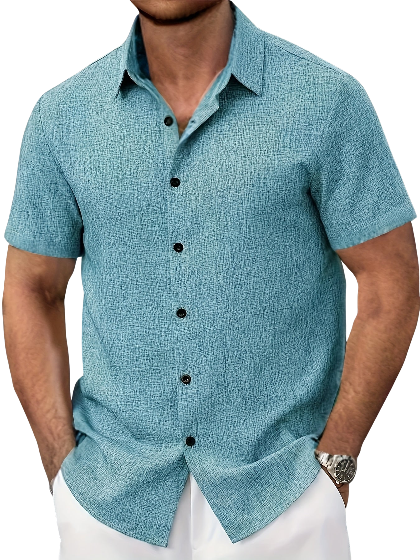 Maison-Blanche-Paris™ | Chemise légère à manches courtes en mélange de lin