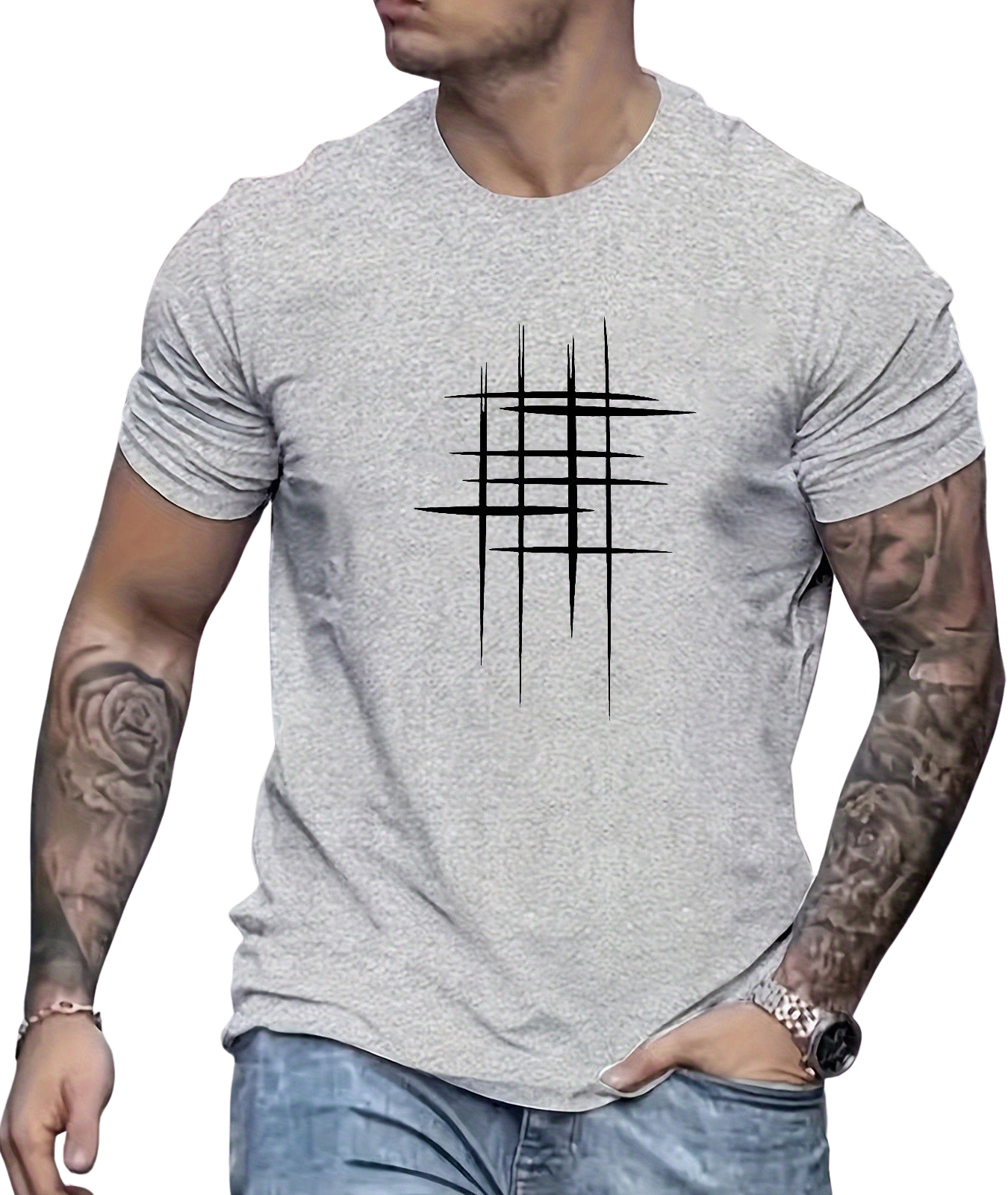 Maison-Blanche-Paris™ | T-shirt élégant à col rond avec imprimé graphique
